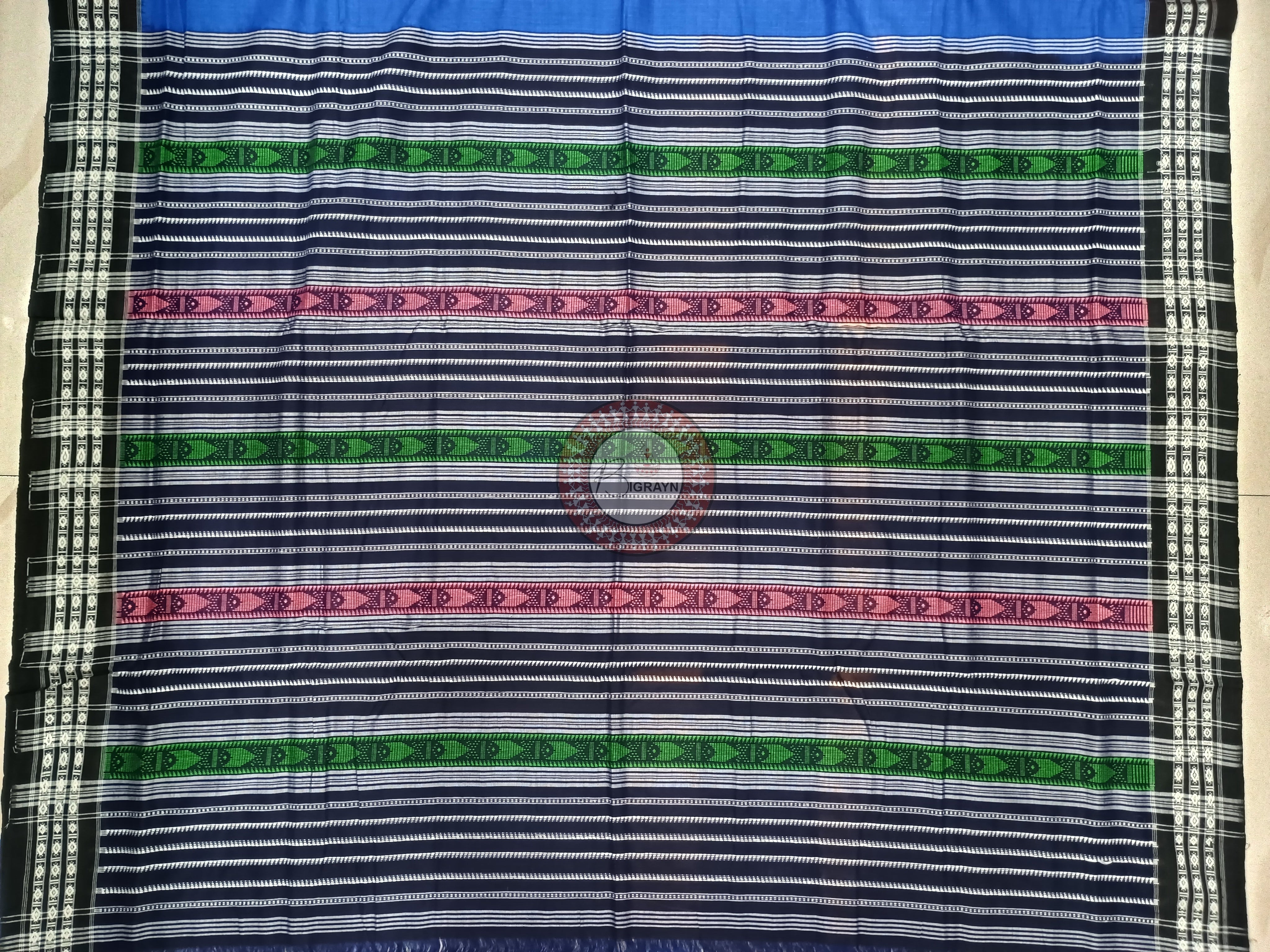 Blue Black Habaspuri Odisha Handloom Kotpad Cotton Saree