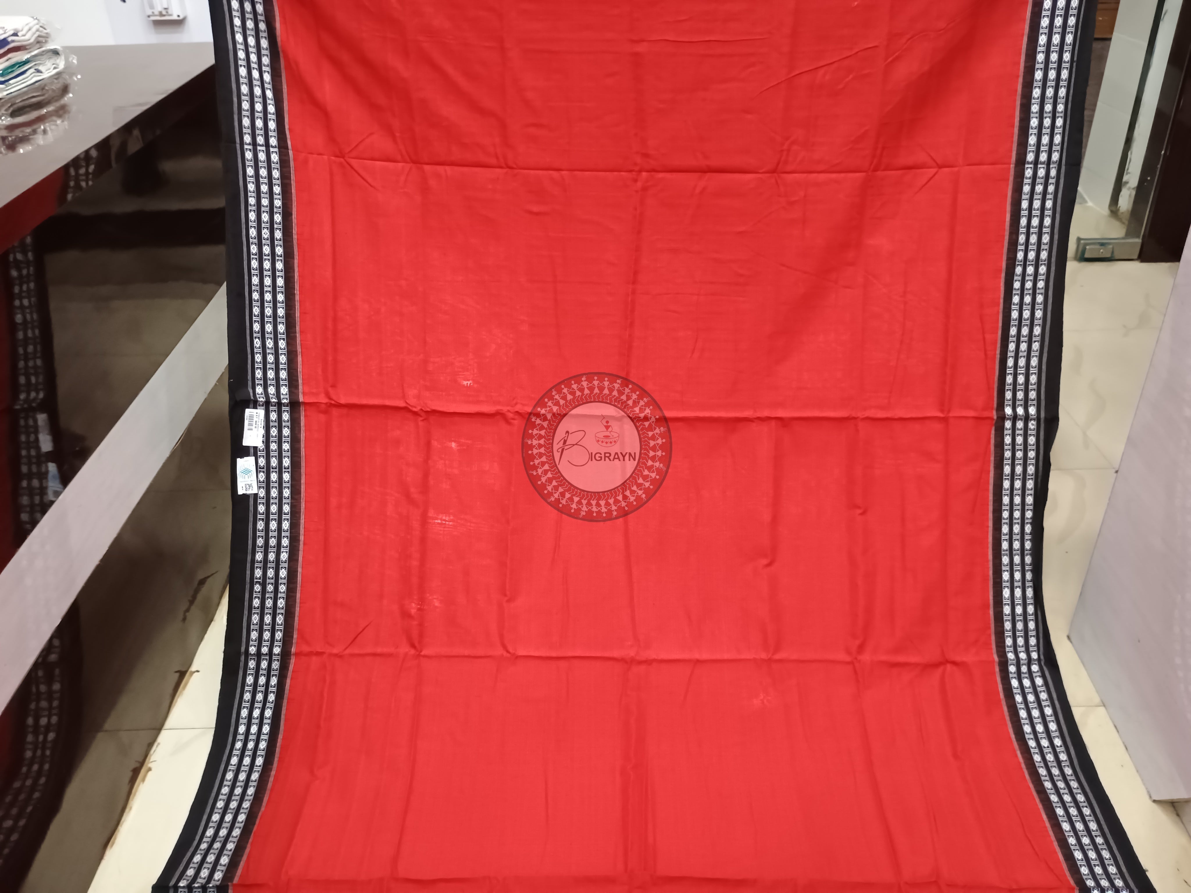 Red Black Habaspuri Odisha Handloom Kotpad Cotton Saree