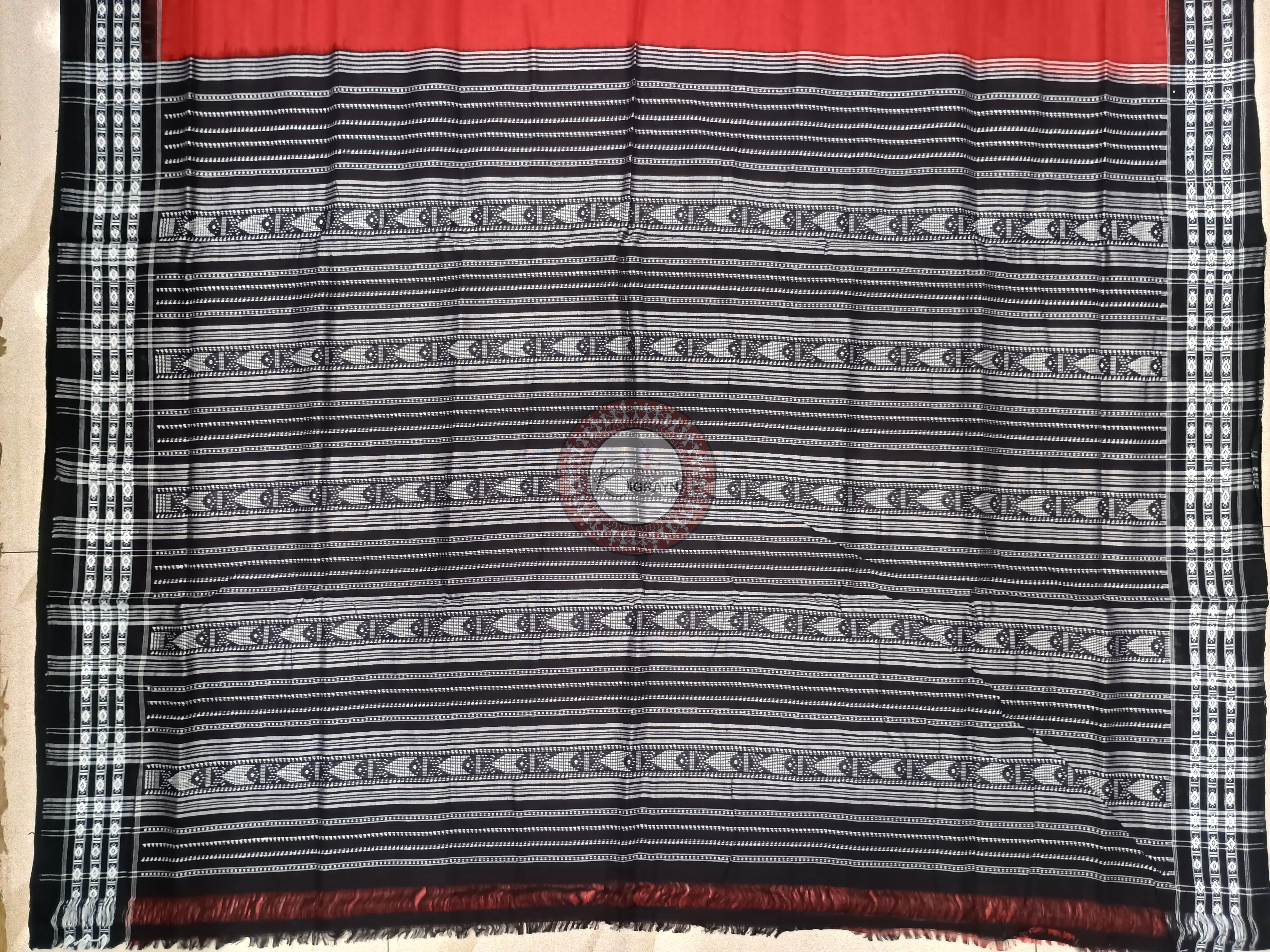 Red Black Habaspuri Odisha Handloom Kotpad Cotton Saree