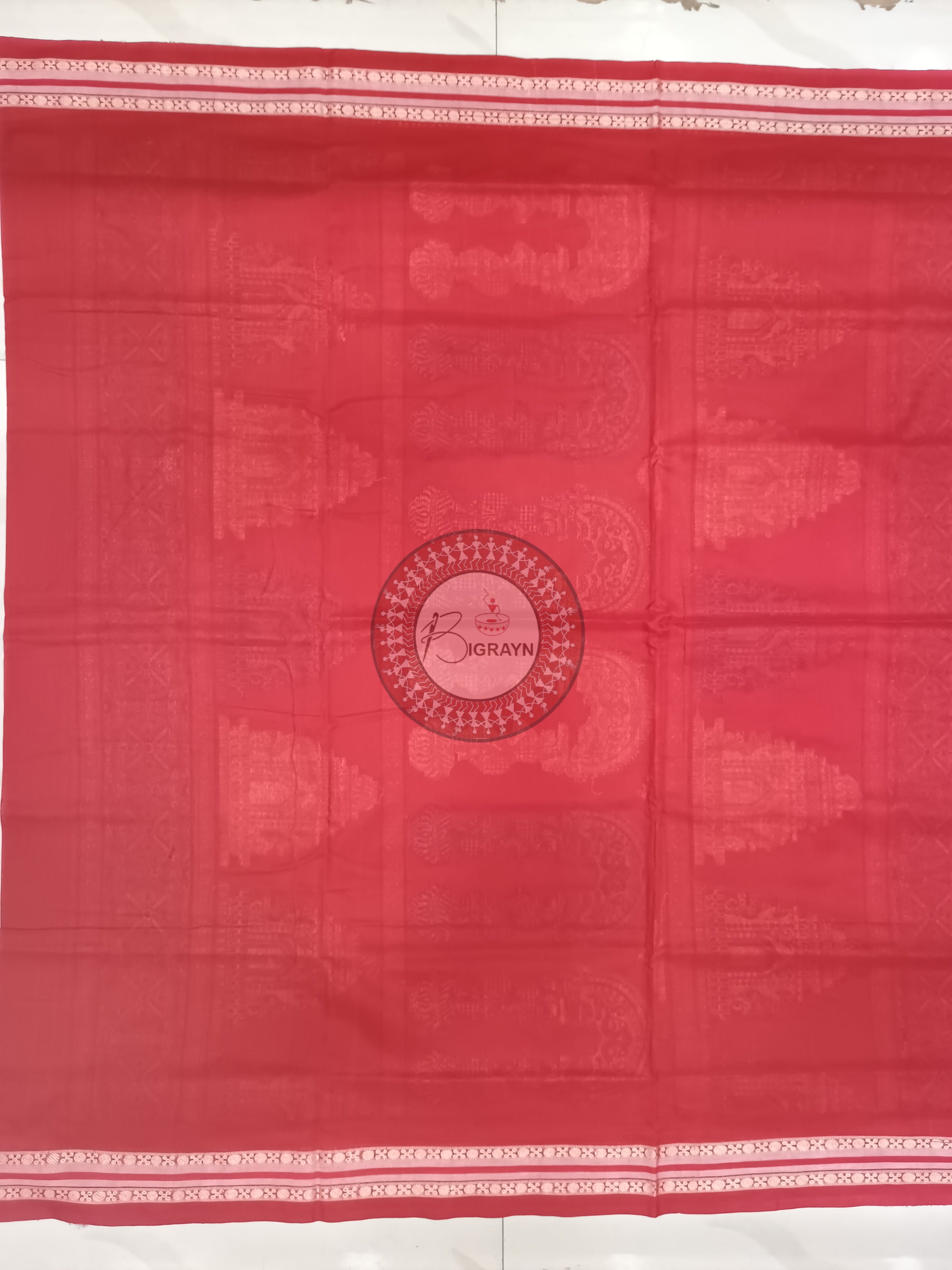 Navy Blue Maroon Bomkai konark Jaala Cotton Saree