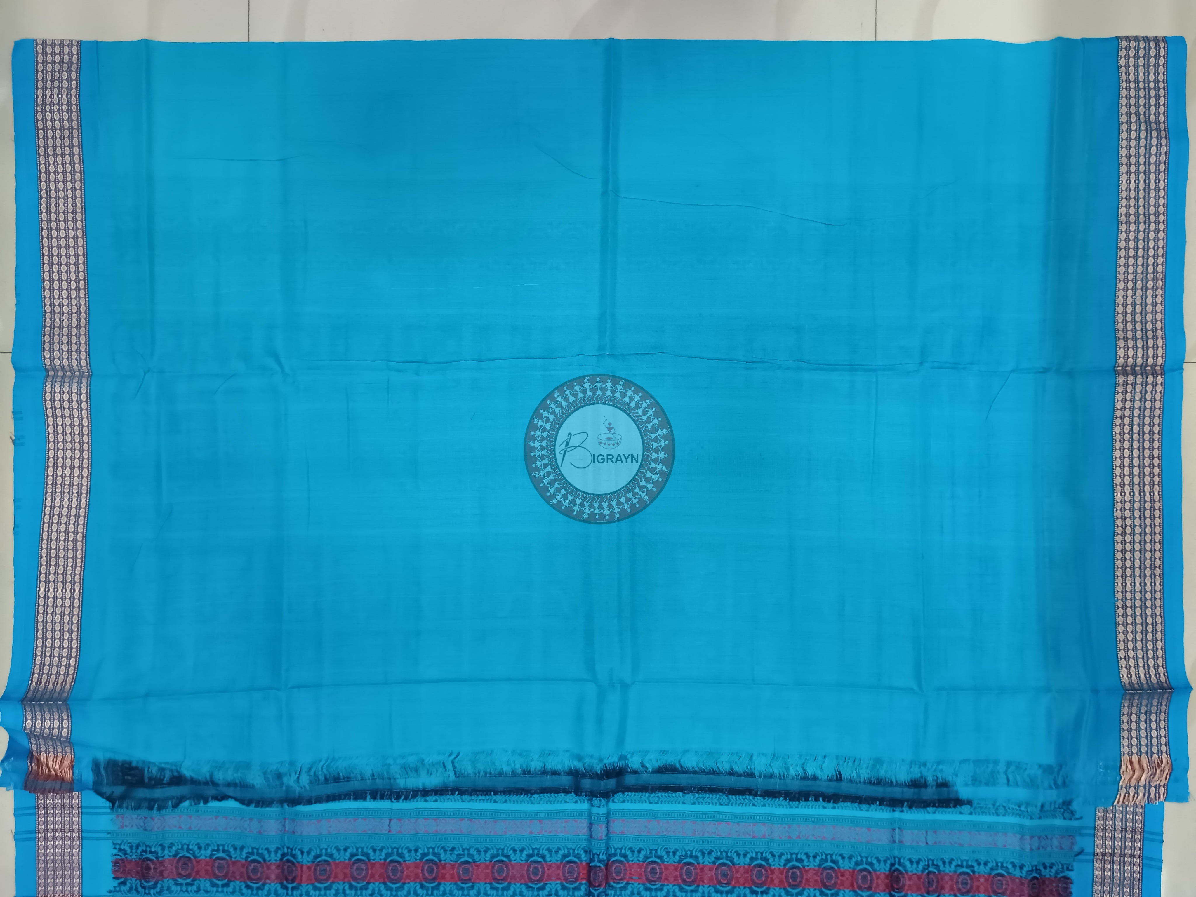 Black Sea Green Doll Handloom Bomkai Cotton Saree