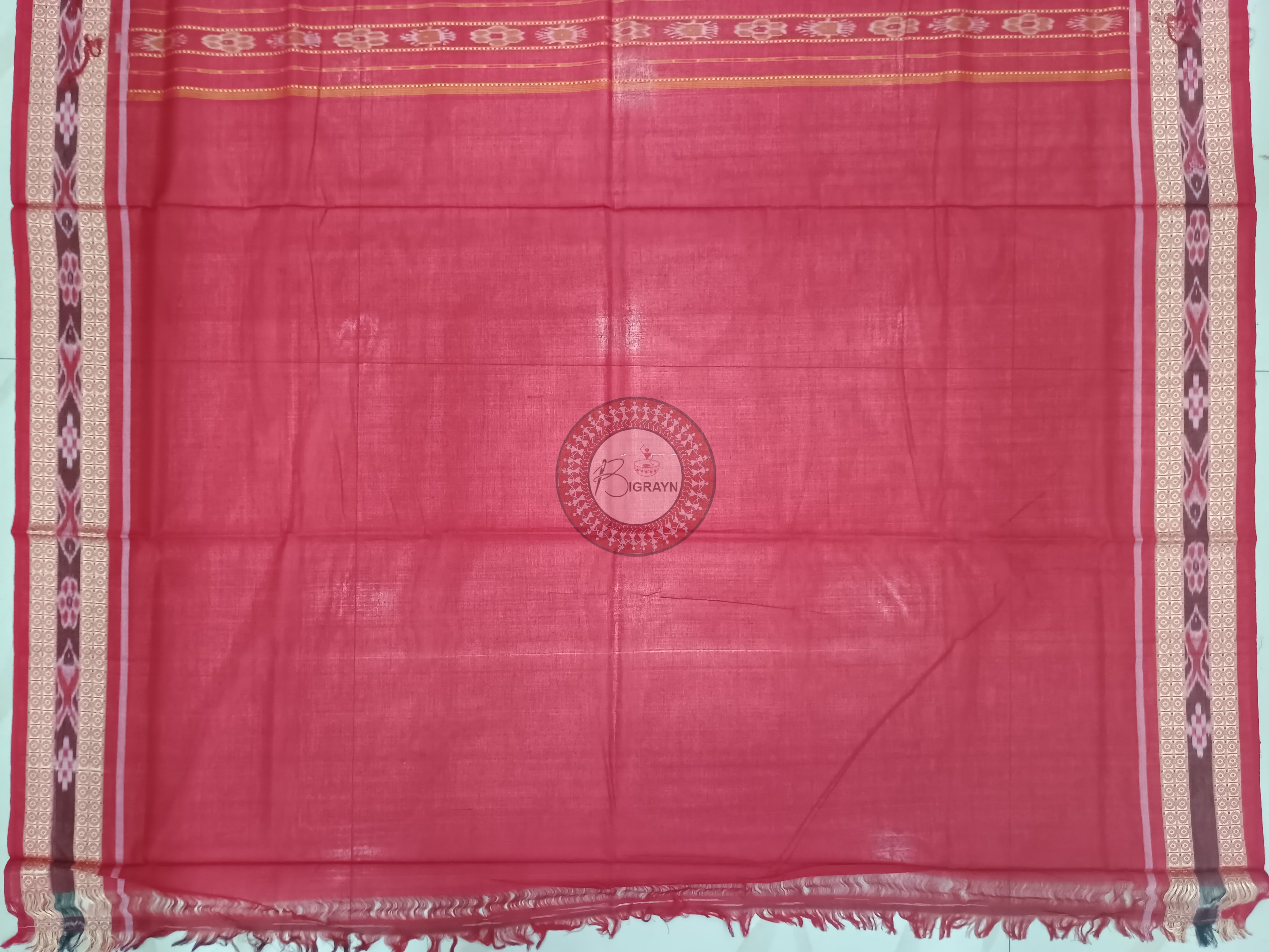 Green Maroon Handloom Sambalpuri Cotton Saree