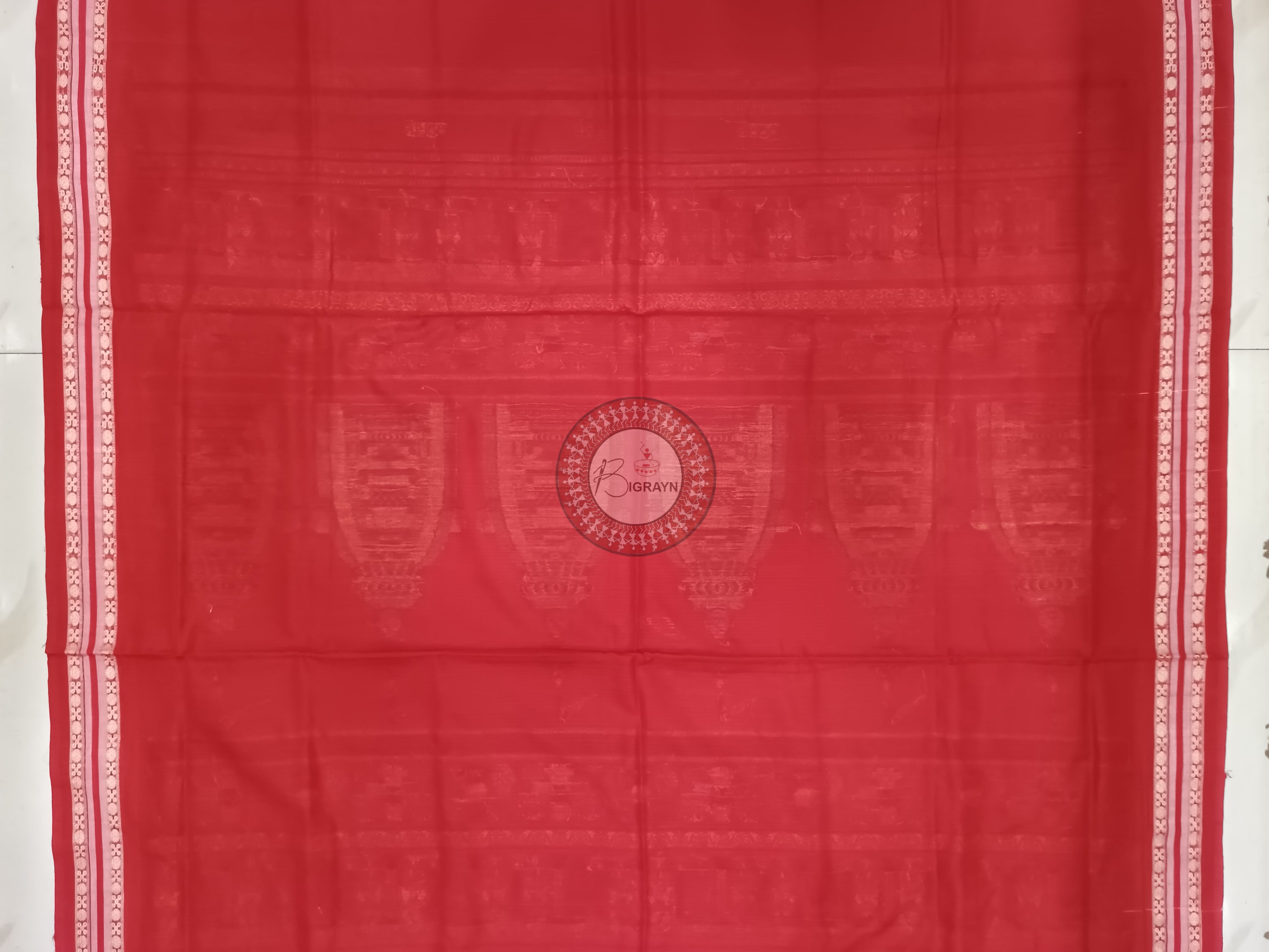 Black Maroon Sri Mandira Handloom Sambalpuri Cotton Saree