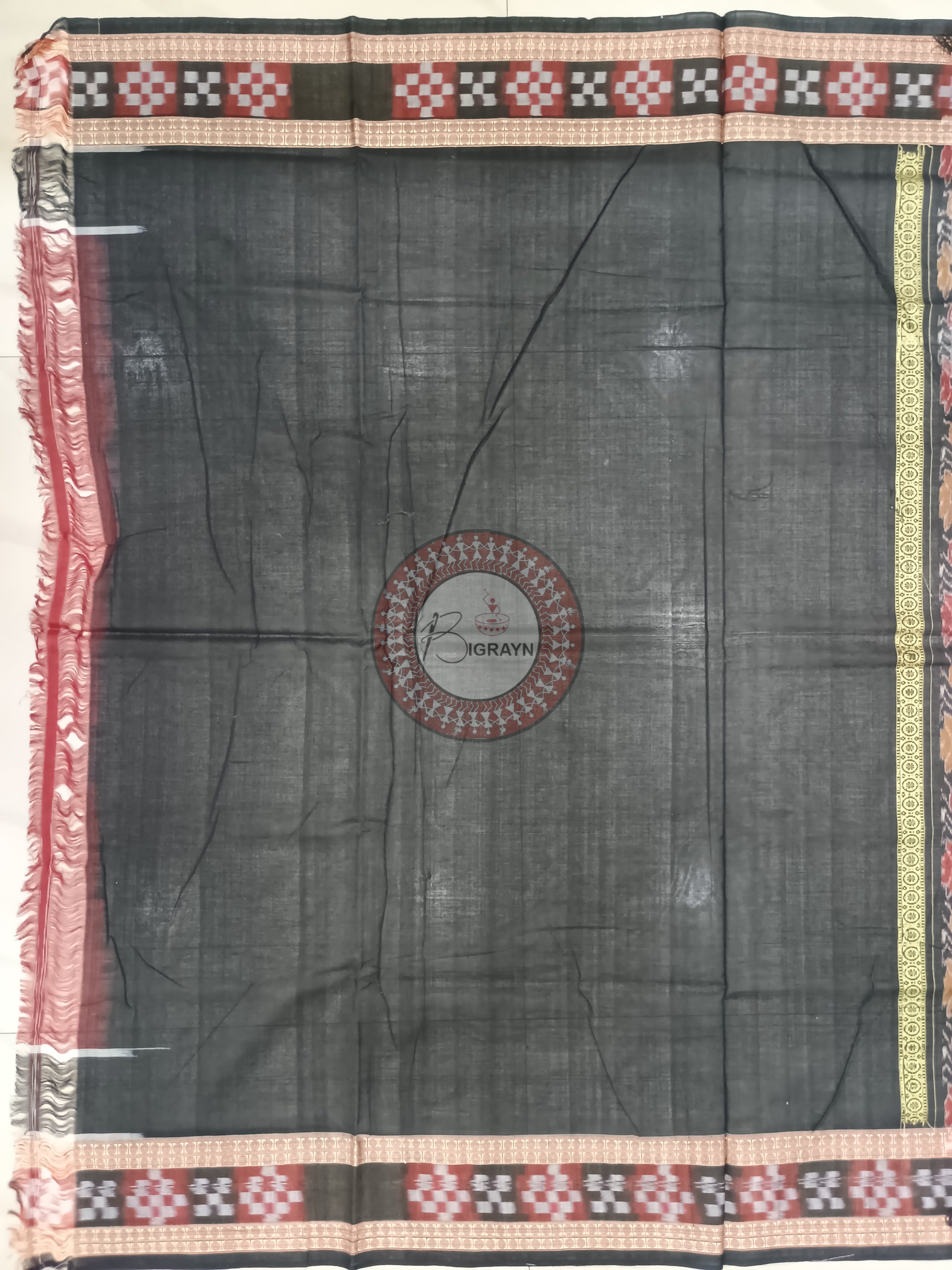 Maroon Multicolor Pasapali Border Handloom Sambalpuri Cotton Saree