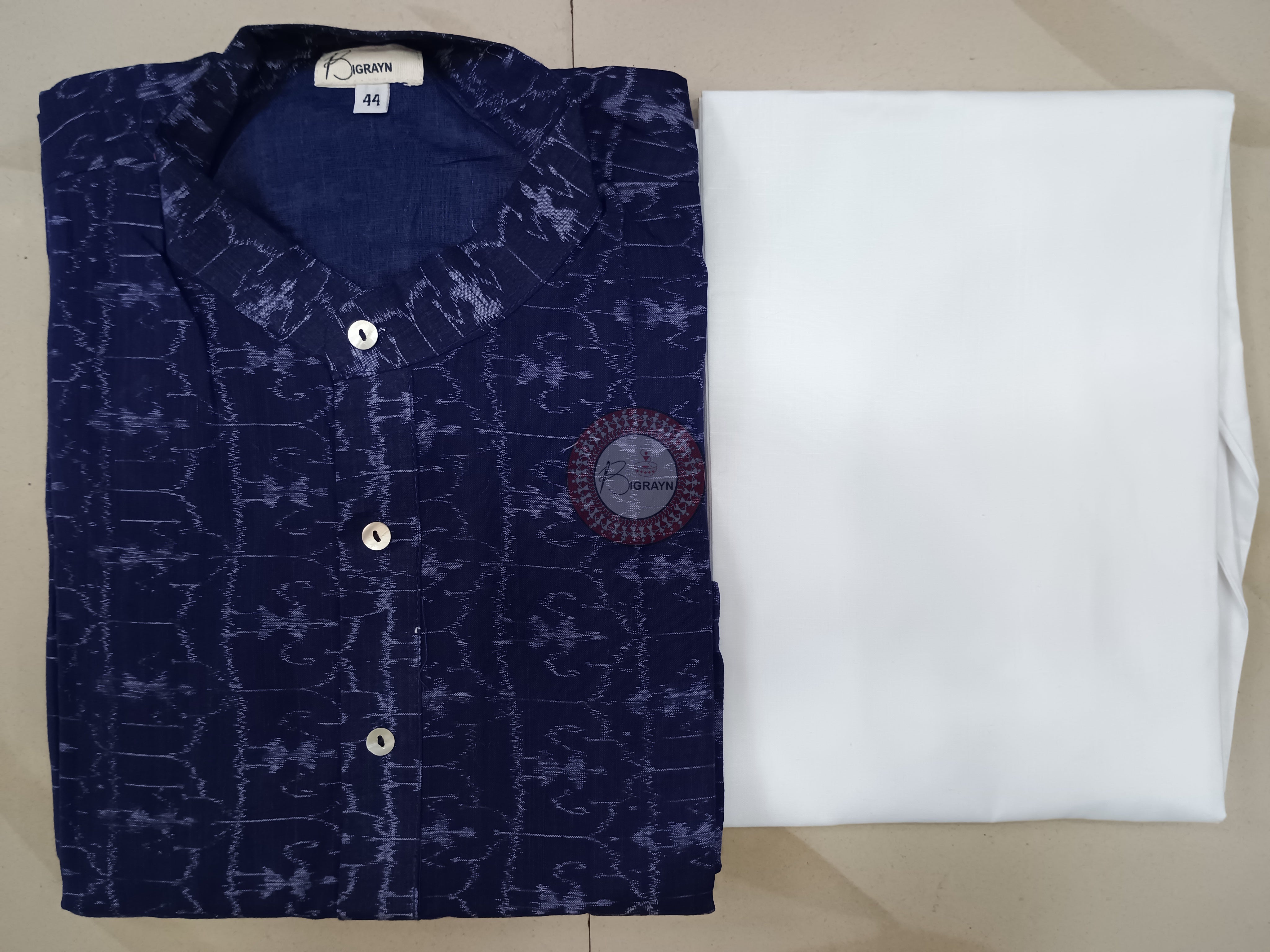 Blue Tribal Men's Pure Cotton Handloom Kurta Set – Odisha Weave