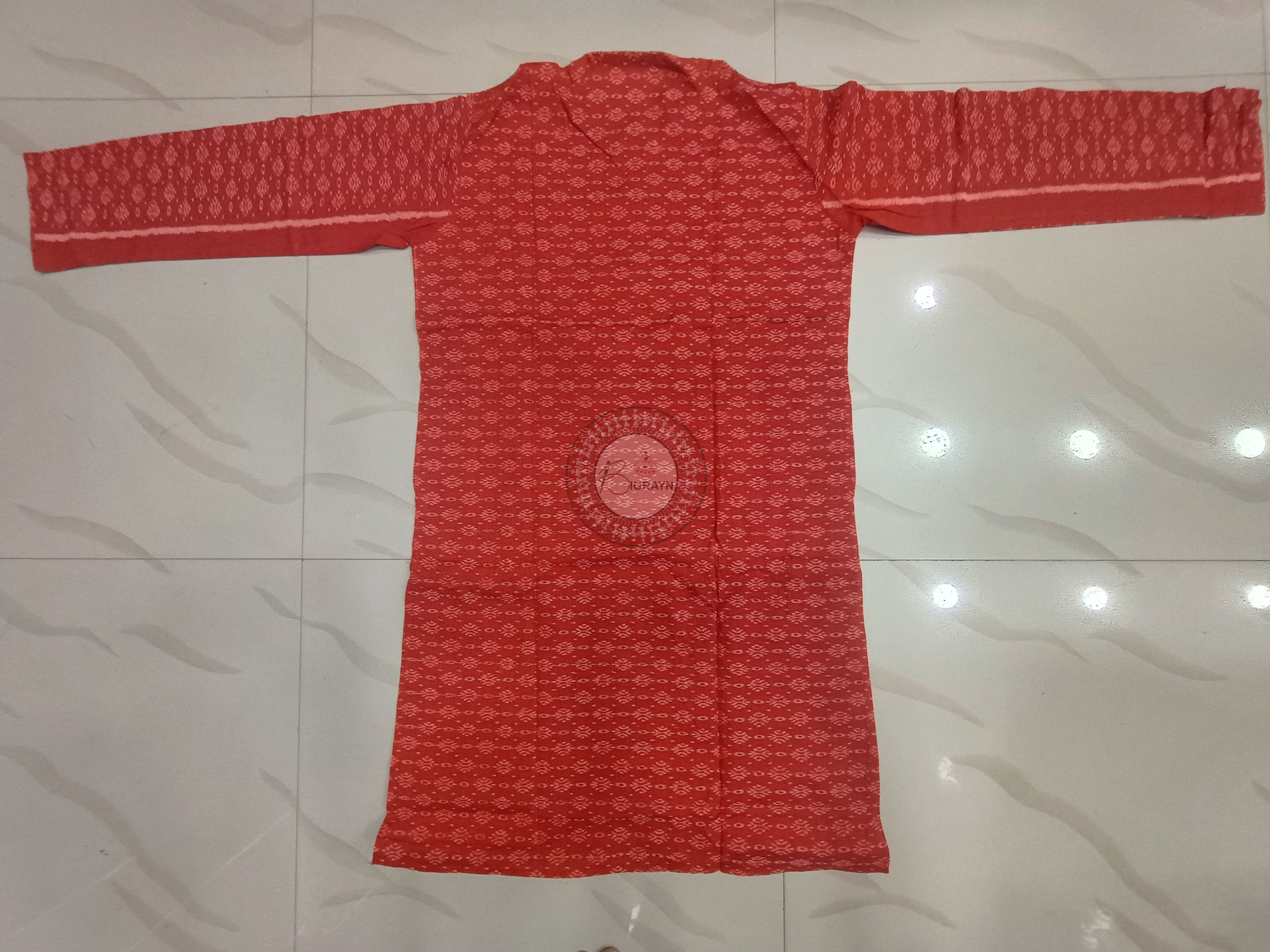 Rust White Men's Pure Cotton Handloom Kurta Set – Odisha Weave