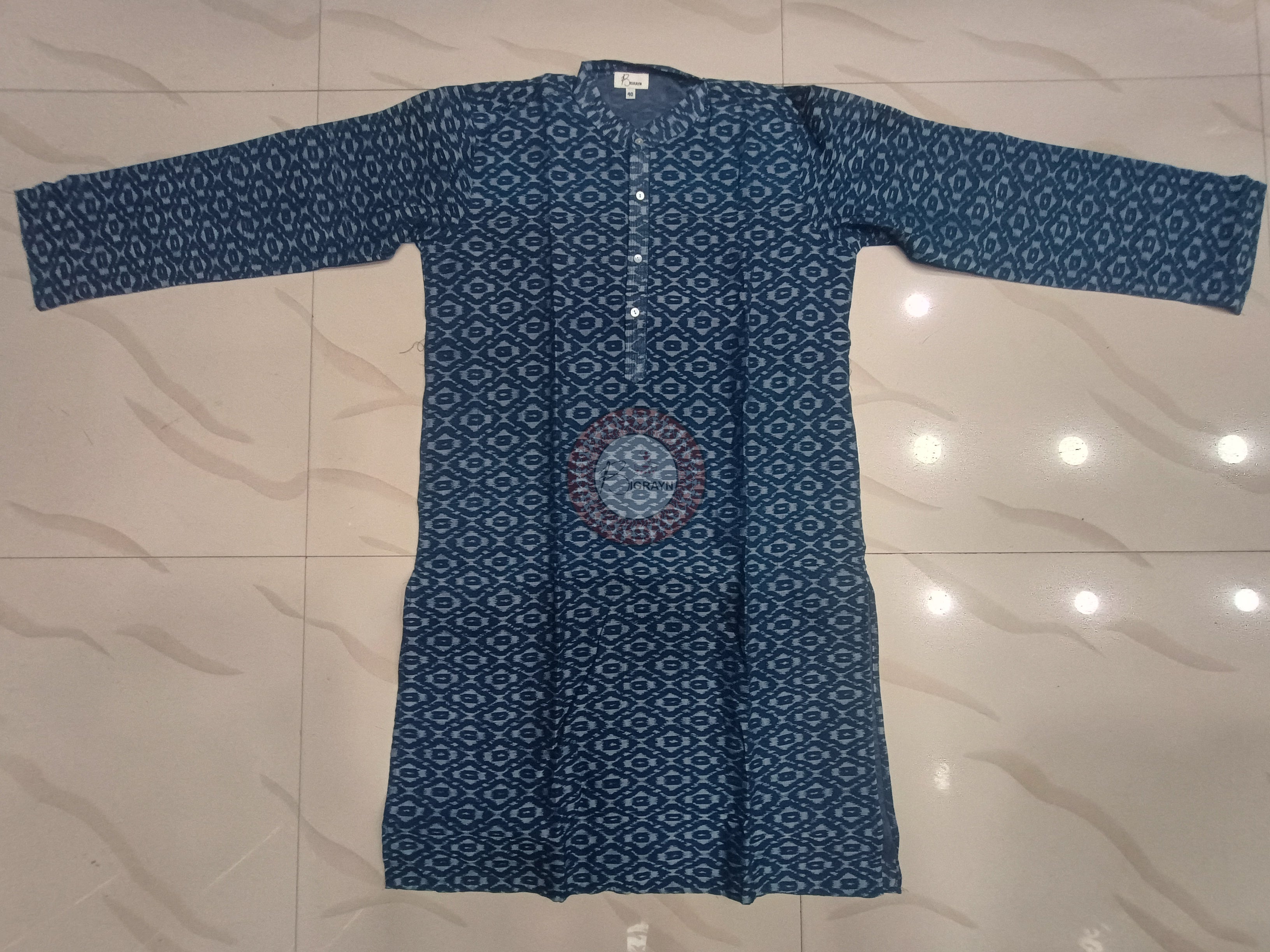 Navy Blue Men's Pure Cotton Handloom Kurta Set – Odisha Weave