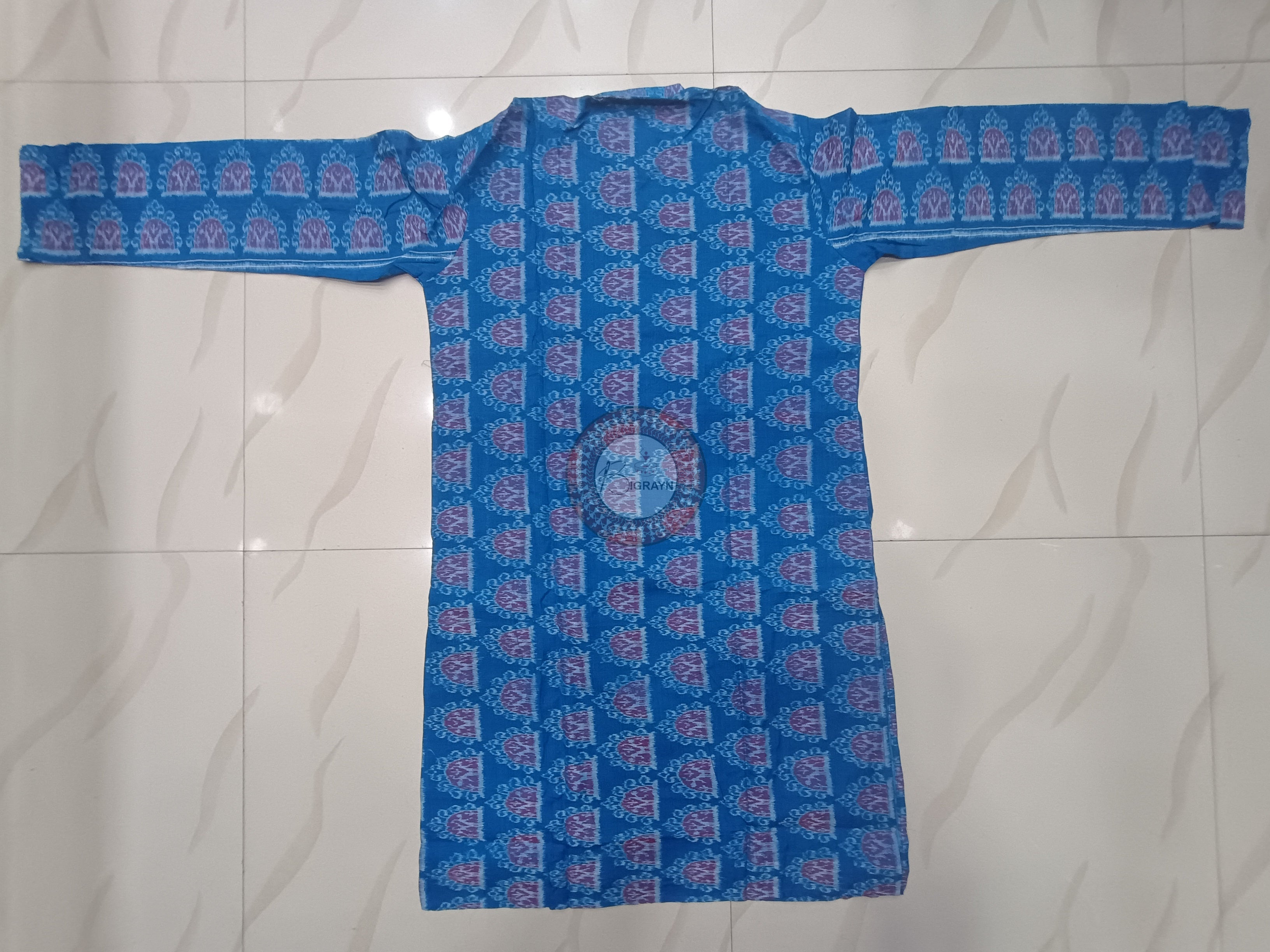 Blue Tribal House Ikat Men's Pure Cotton Handloom Kurta Set – Odisha Weave