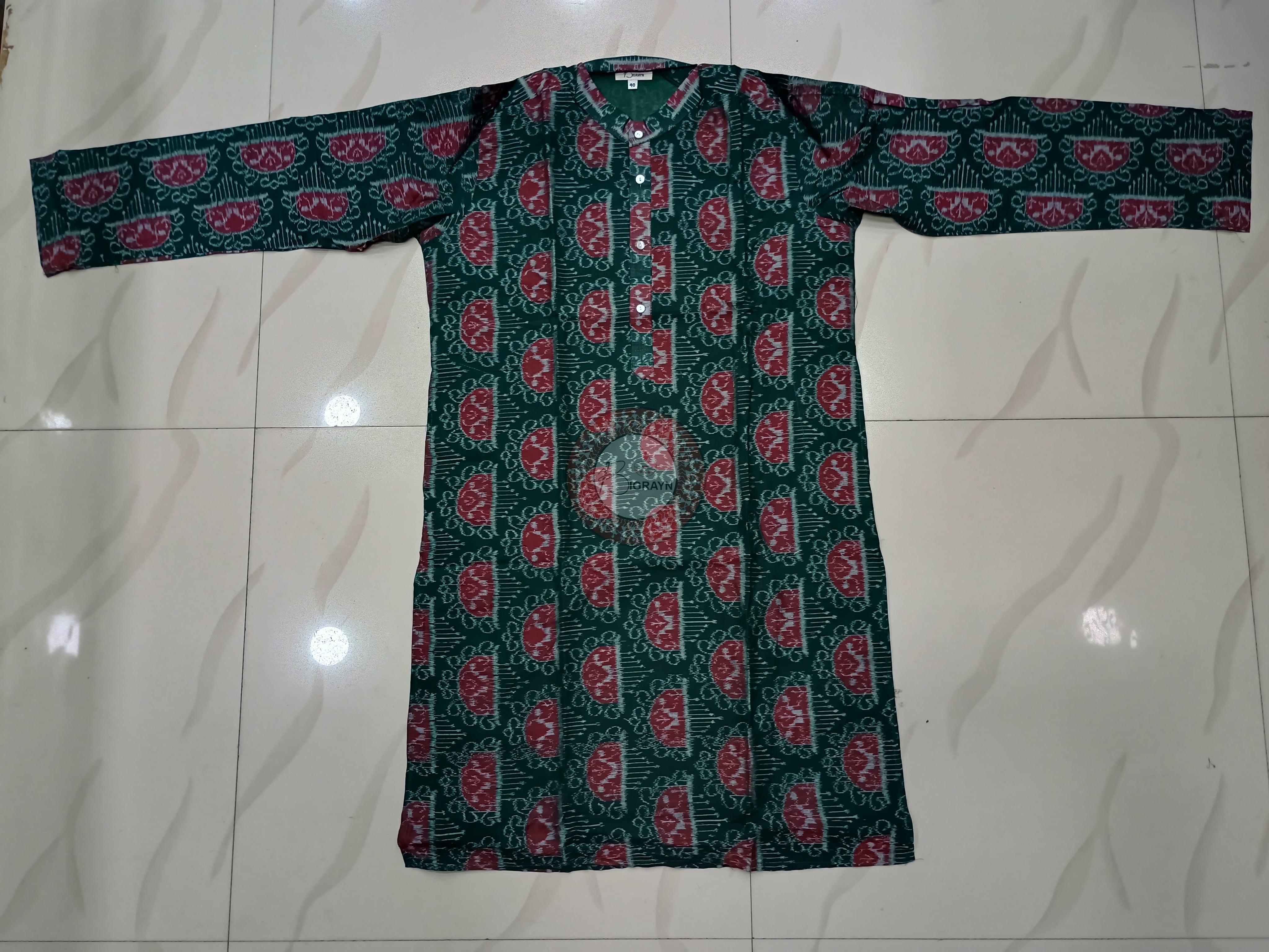 Green Tribal House Ikat Men's Pure Cotton Handloom Kurta Set – Odisha Weave