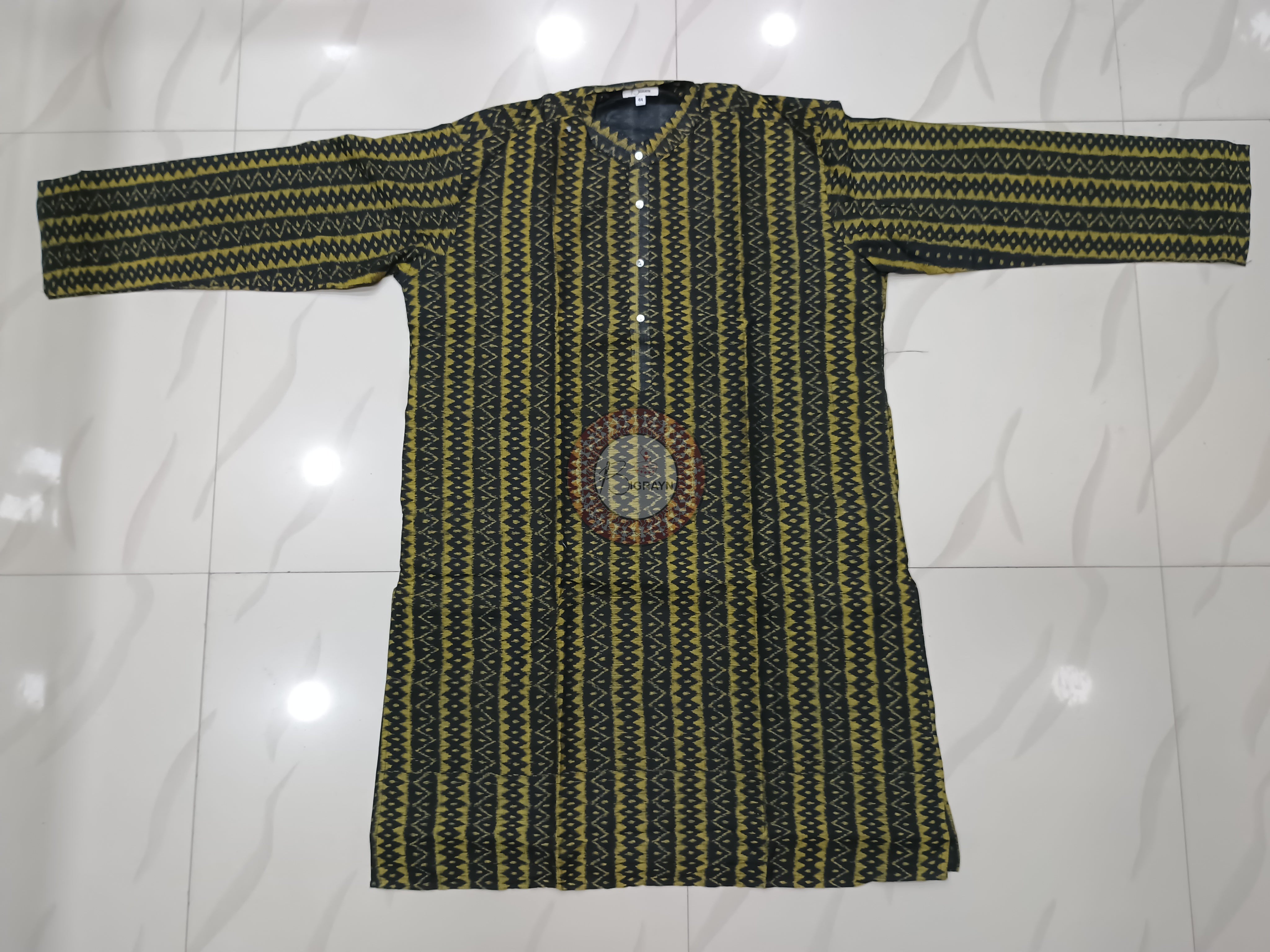 Black Golden Ikat Men's Pure Cotton Handloom Kurta Set – Odisha Weave