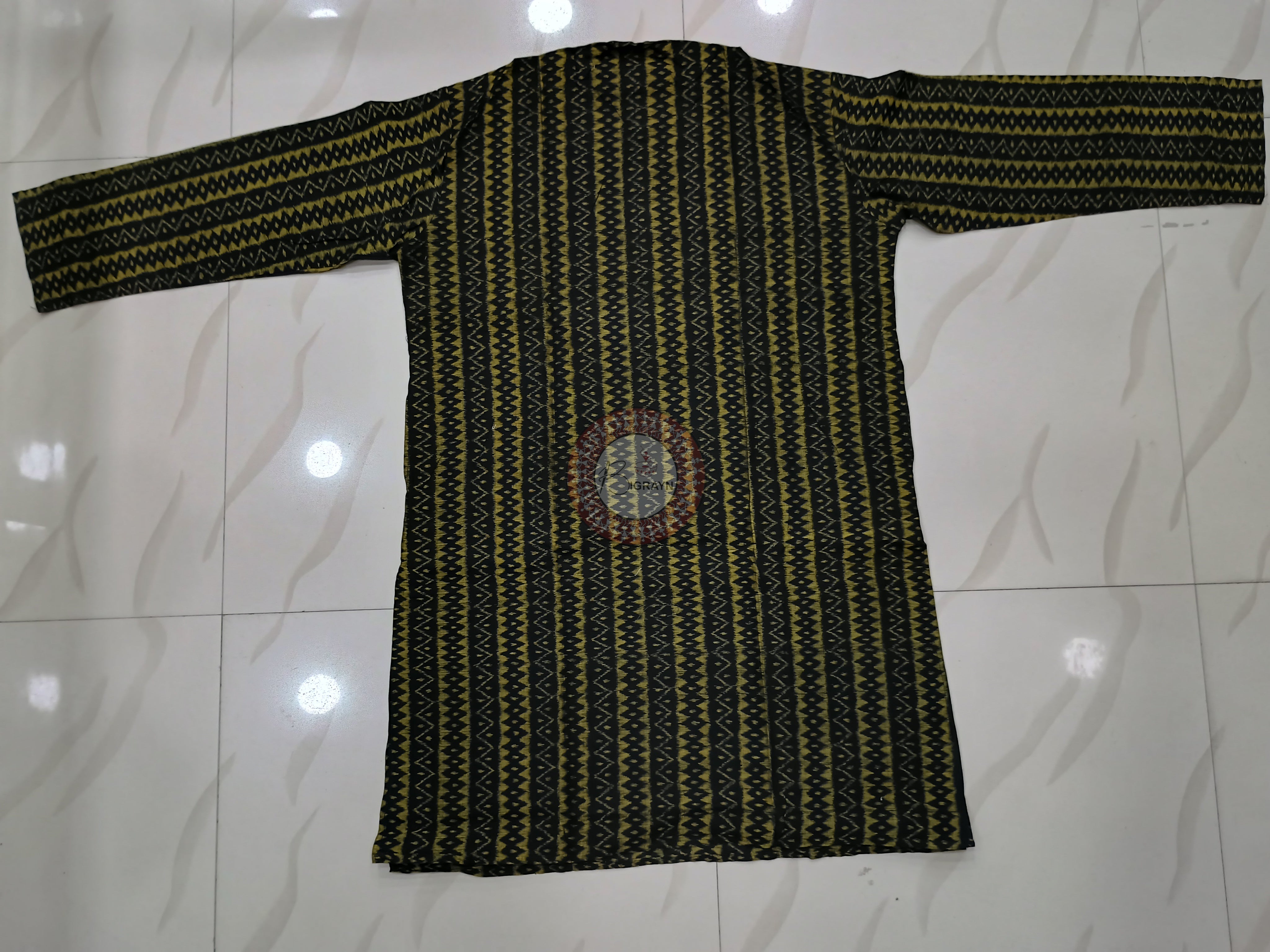 Black Golden Ikat Men's Pure Cotton Handloom Kurta Set – Odisha Weave