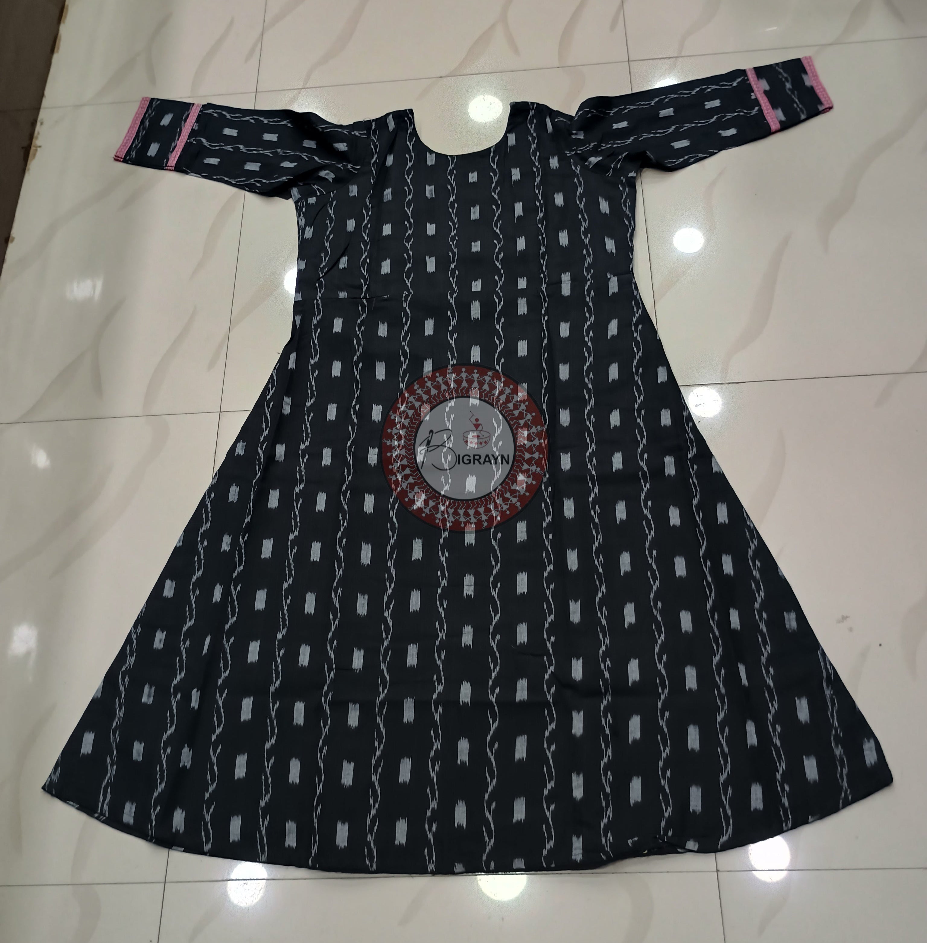 Black Multicolor Pasapali Designer A-Line Anarkali
