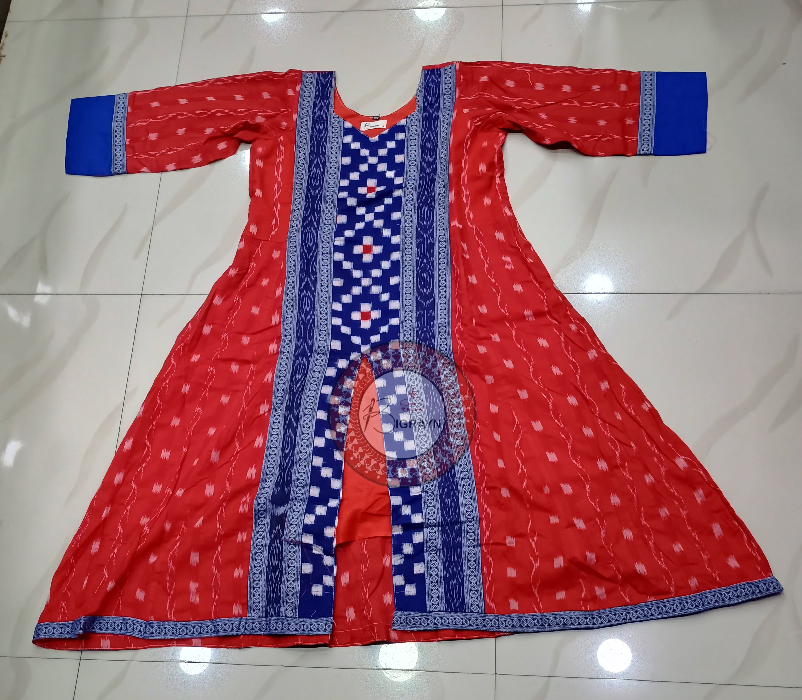 Red Multicolor Pasapali Designer A-Line Anarkali