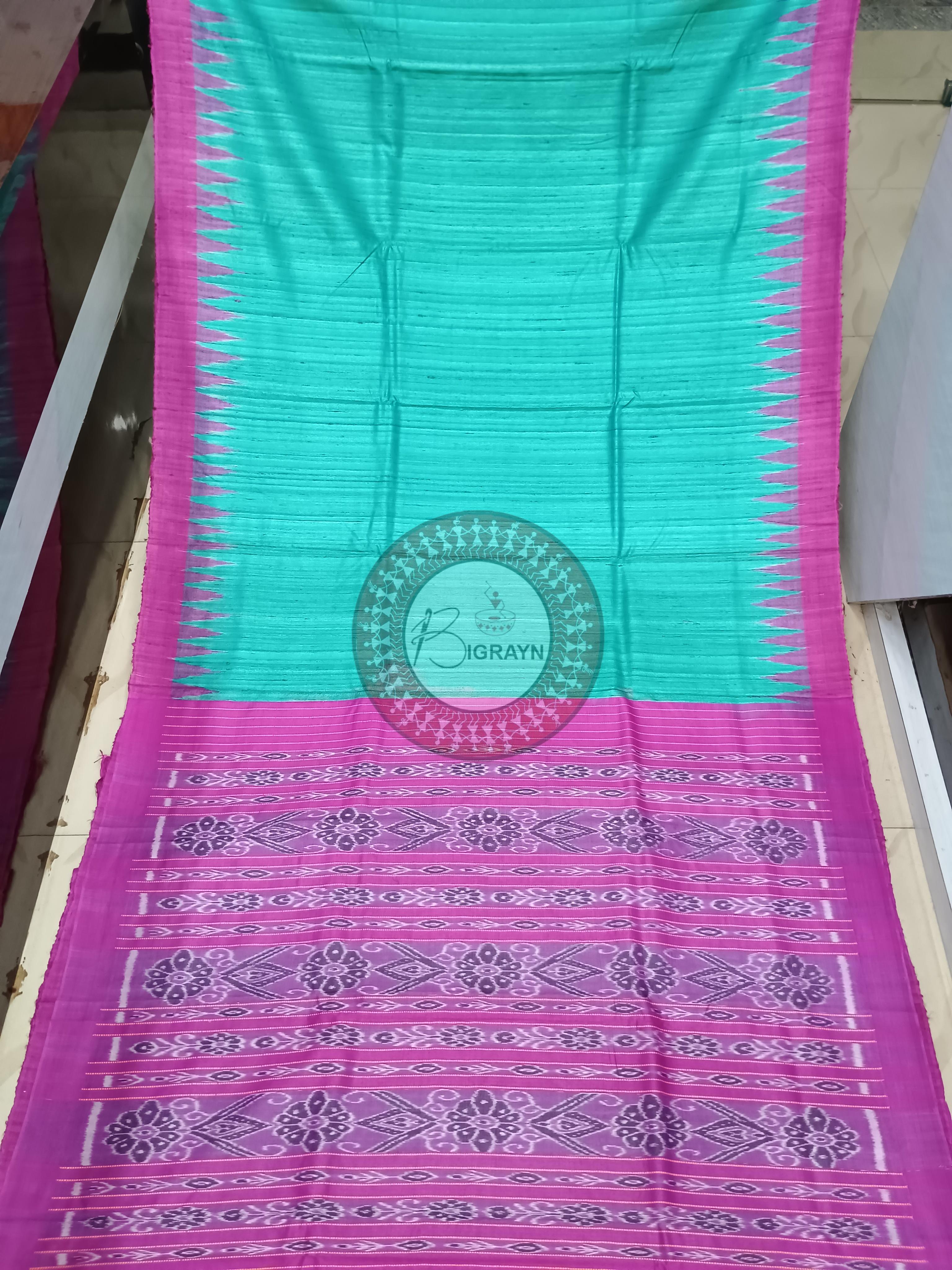 Rama Green Magenta Ghichha Gopalpur Tussar Silk Saree