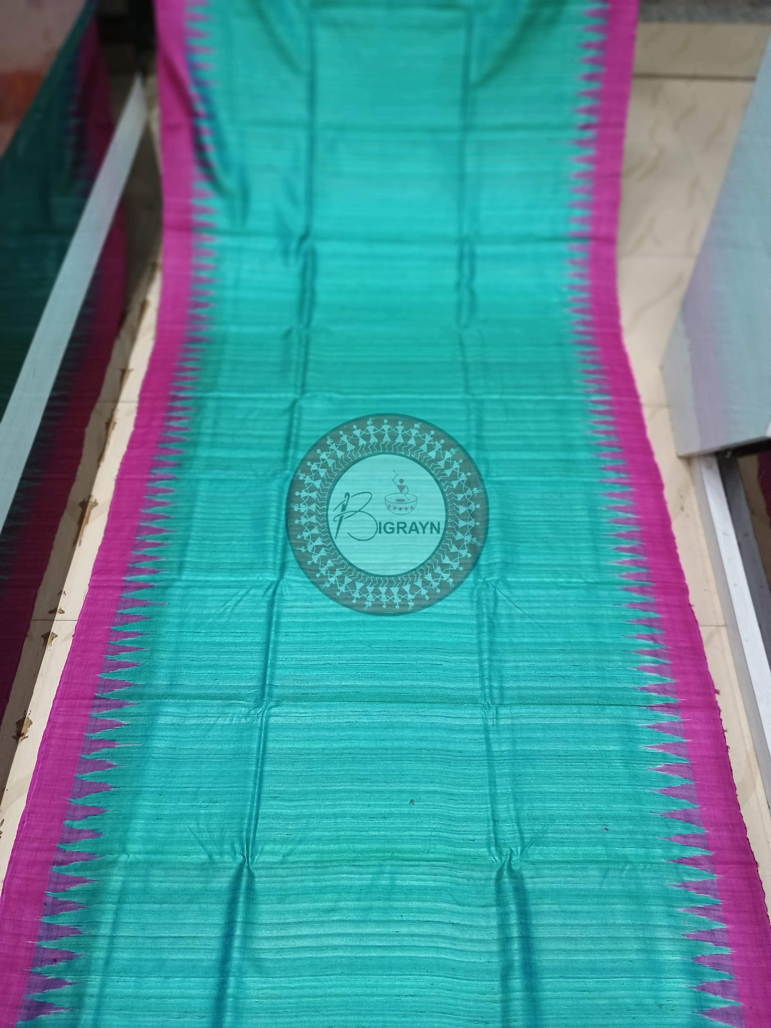 Rama Green Magenta Ghichha Gopalpur Tussar Silk Saree