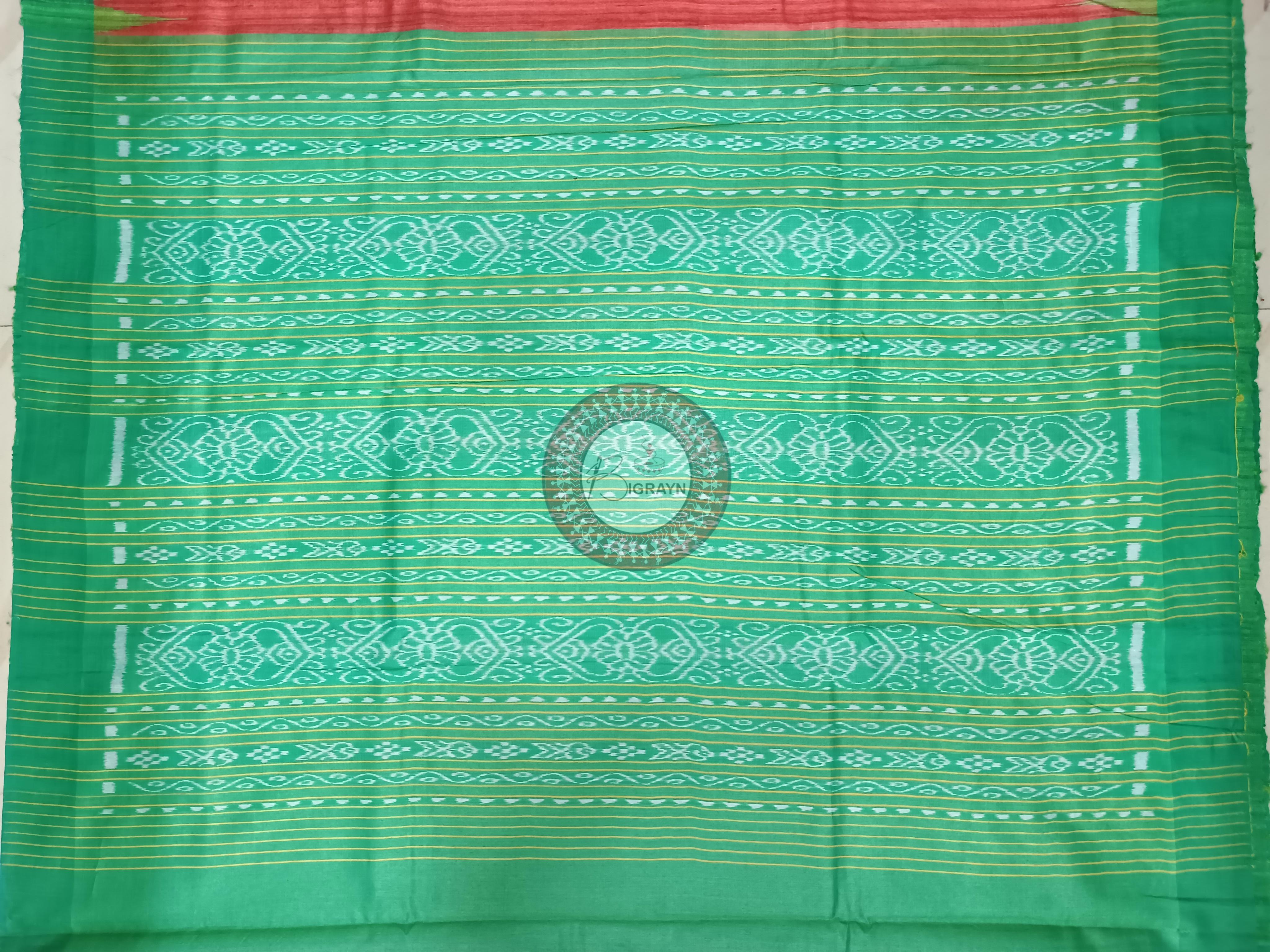 Red Green Ghichha Gopalpur Tussar Silk Saree