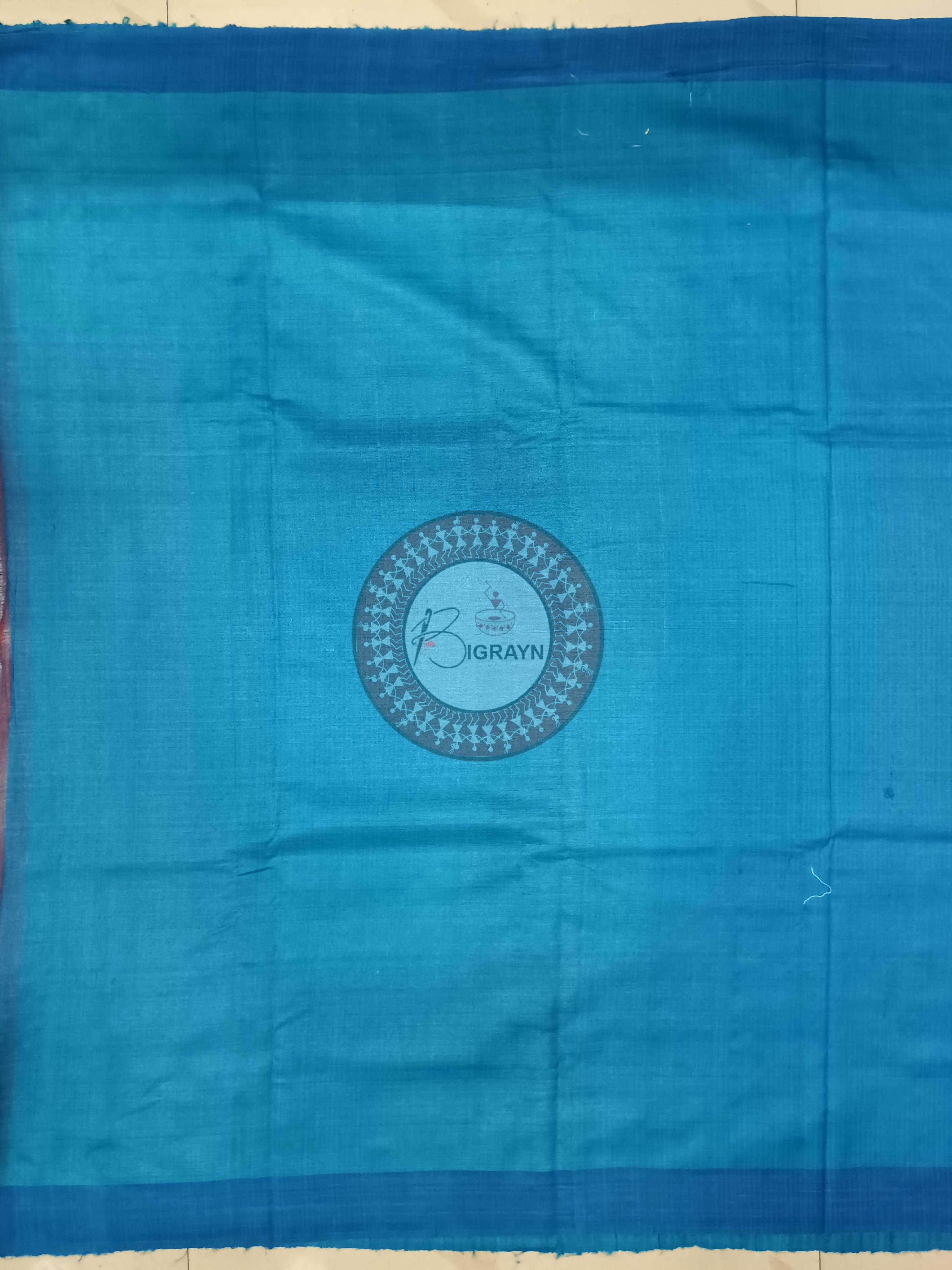Maroon Copper Sulphate Ghichha Gopalpur Tussar Silk Saree