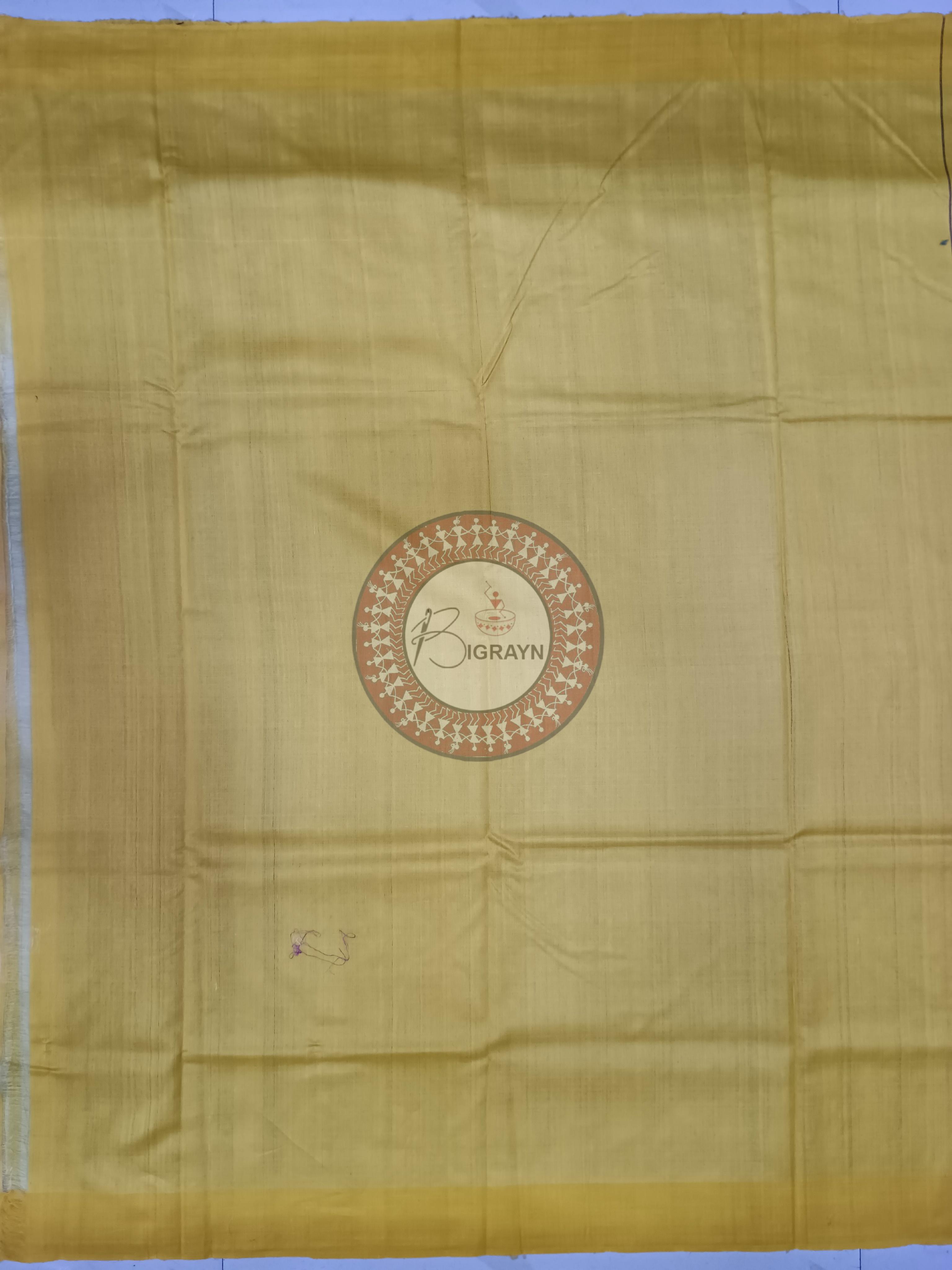 Maroon Yellow Ghichha Gopalpur Tussar Silk Saree