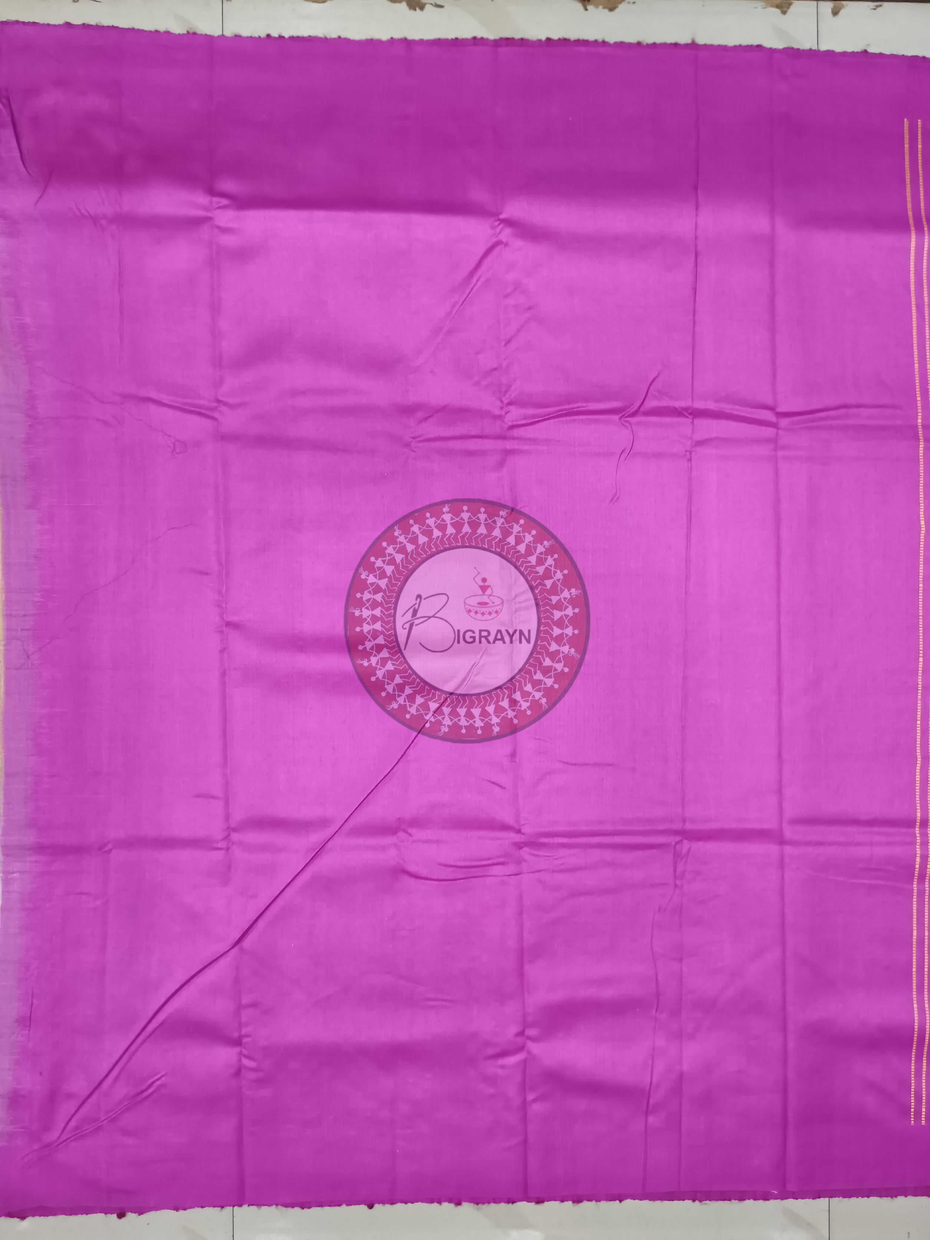 Yellow Magenta Ghichha Gopalpur Tussar Silk Saree