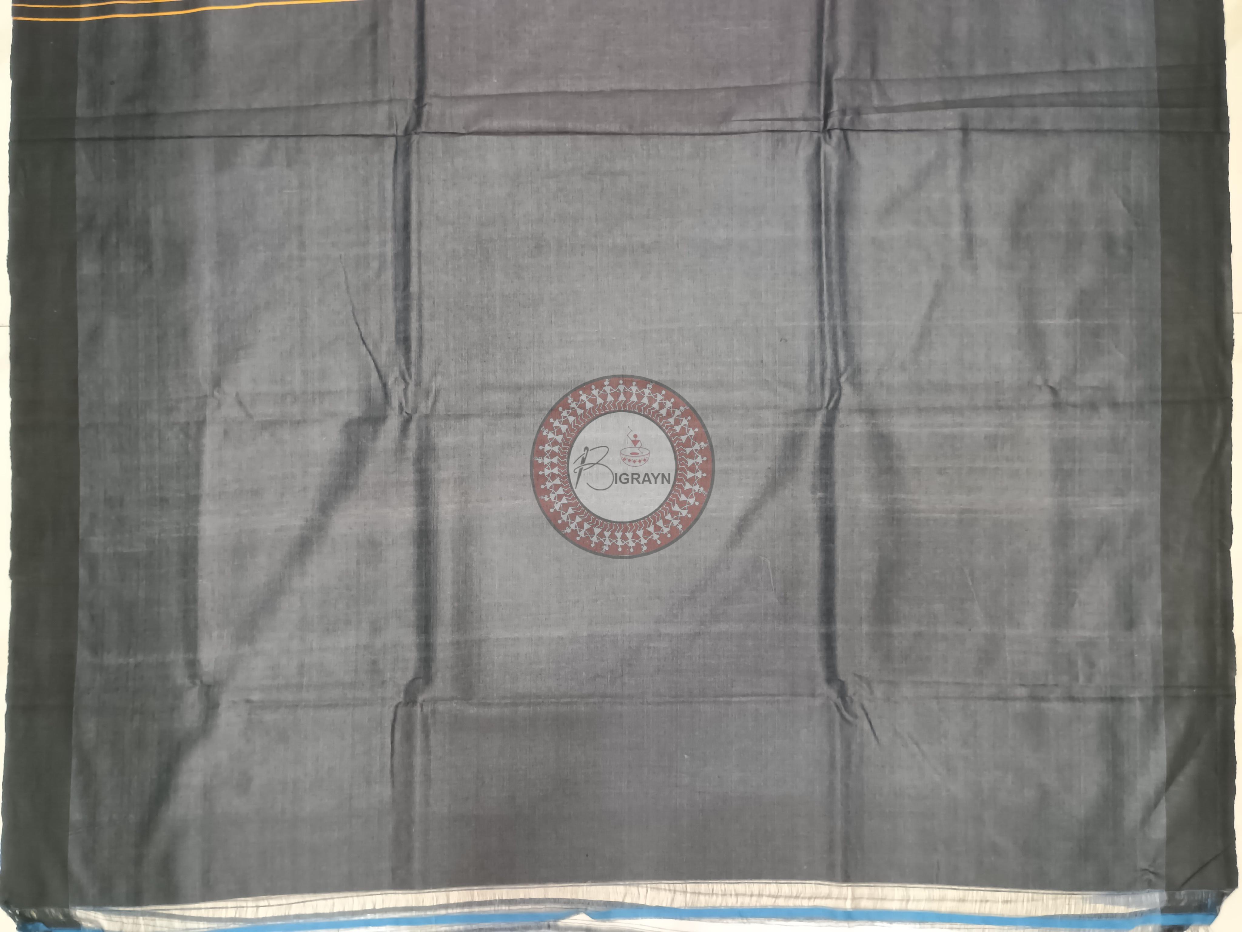 Tussar Colour Black Ghichha Gopalpur Tussar Silk Saree
