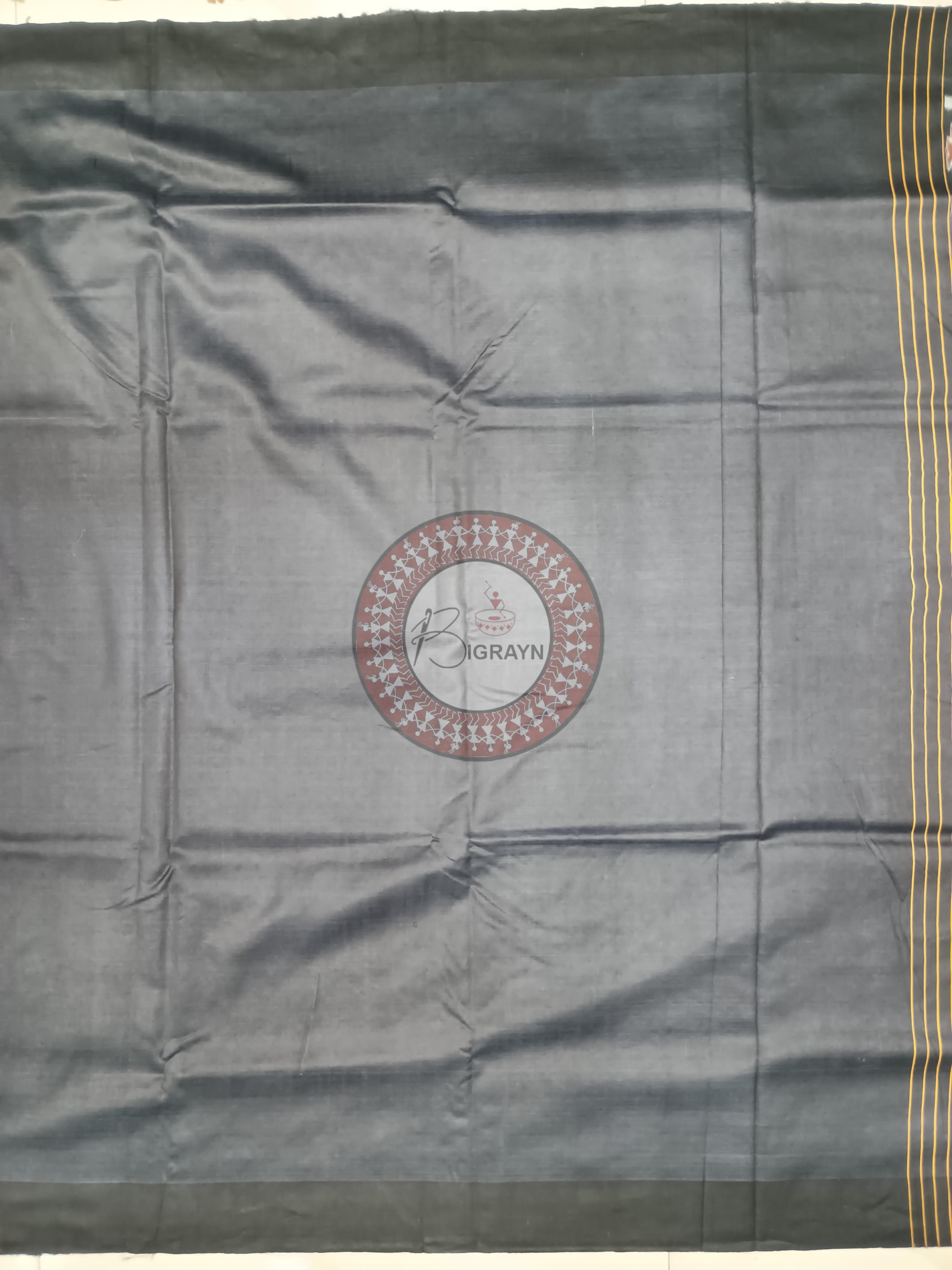 Pink Black Ghichha Gopalpur Tussar Silk Saree