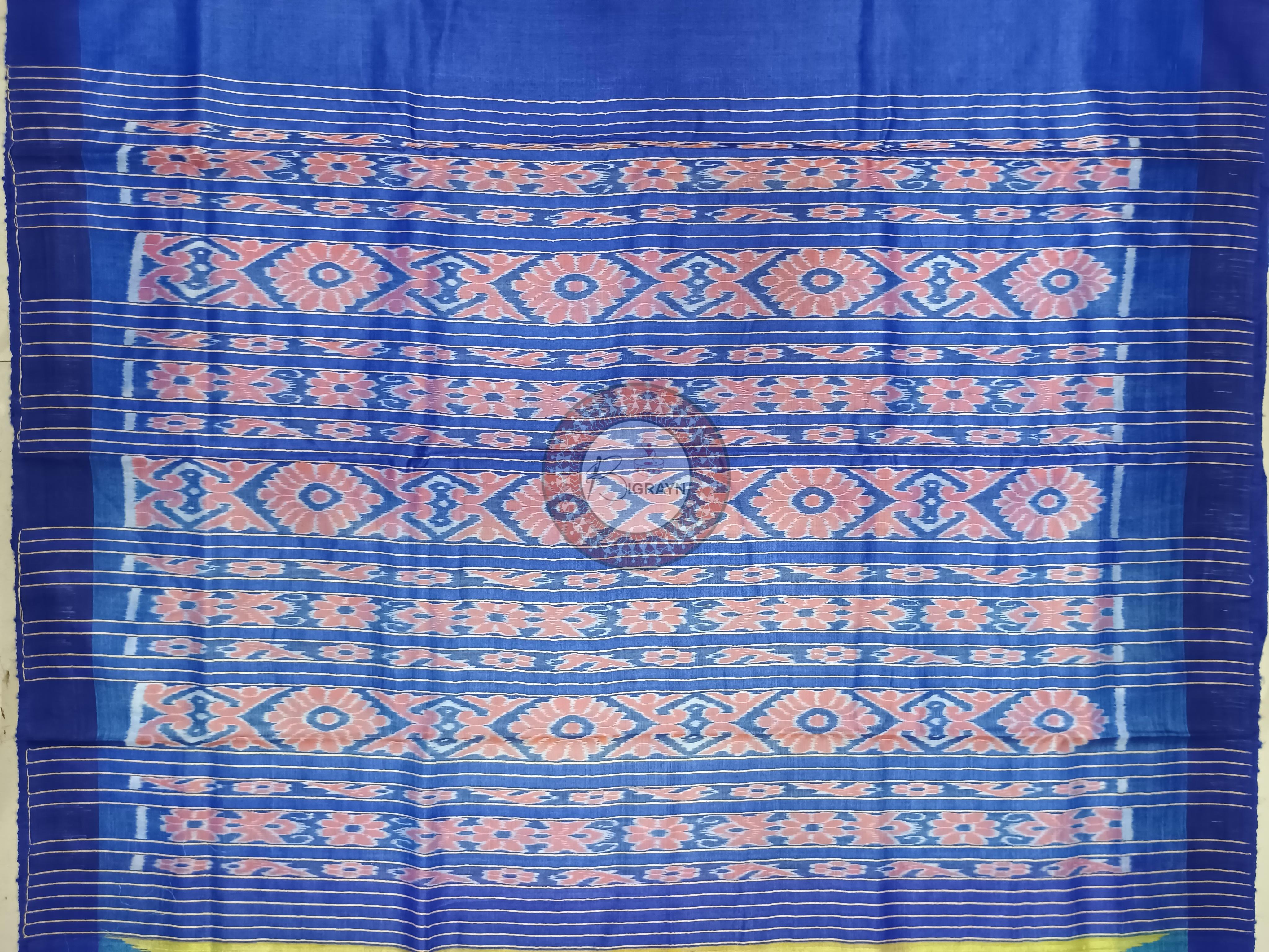 Yellow Blue Ghichha Gopalpur Tussar Silk Saree