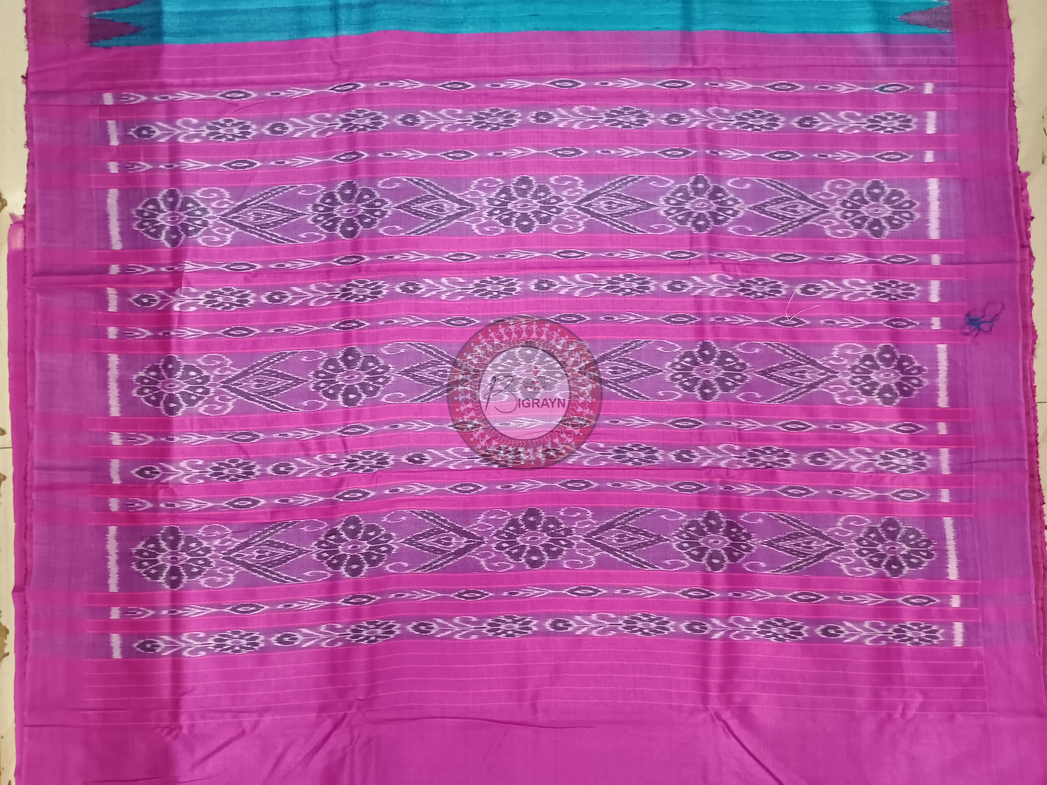Turquoise Magenta Ghichha Gopalpur Tussar Silk Saree