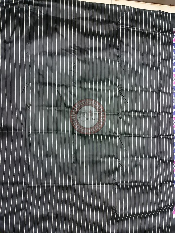 Blue Black Telia Rumal Design Khandua Silk Saree