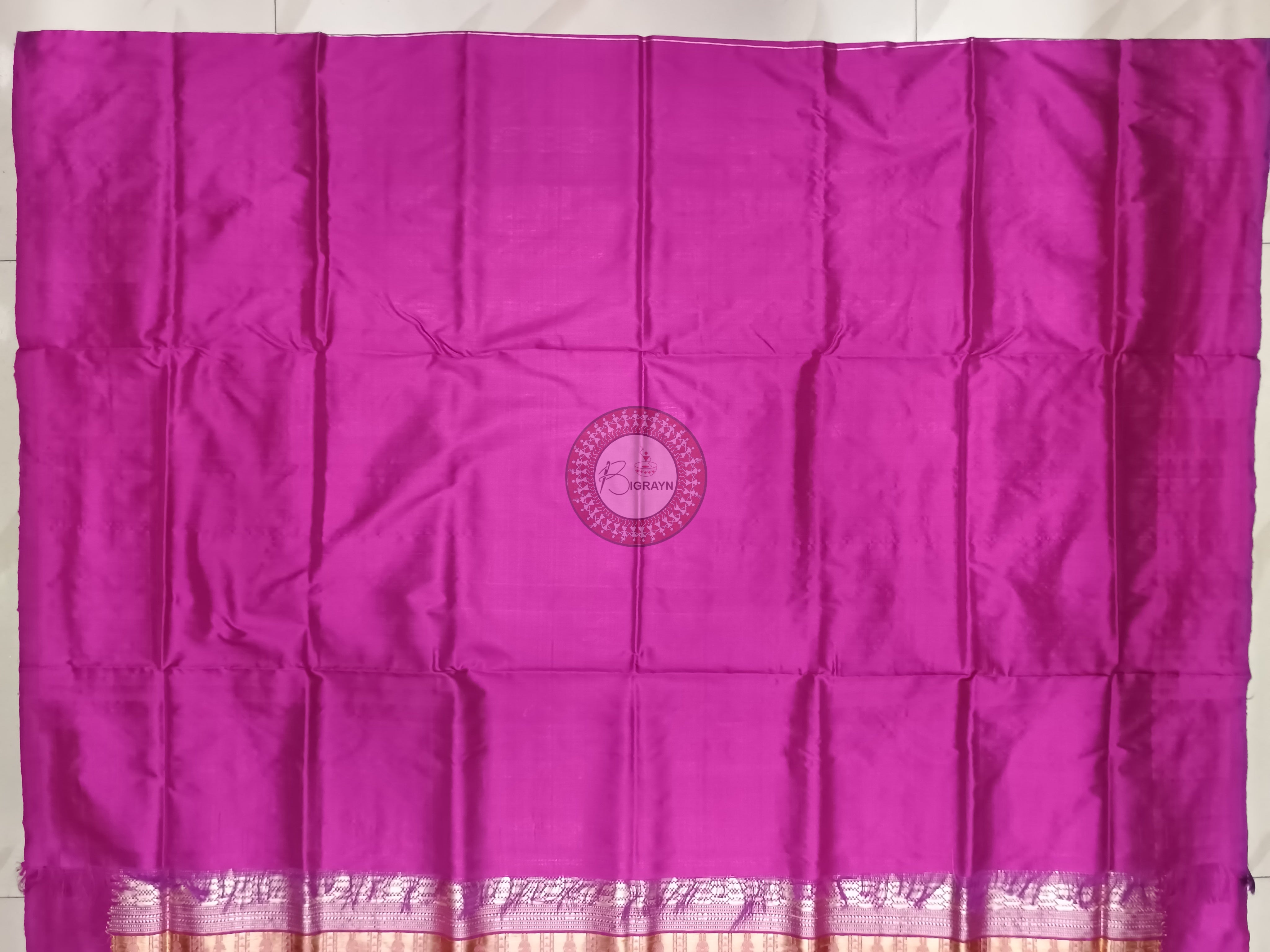 Green Magenta Mastya Kachhap Bomkai Silk Saree