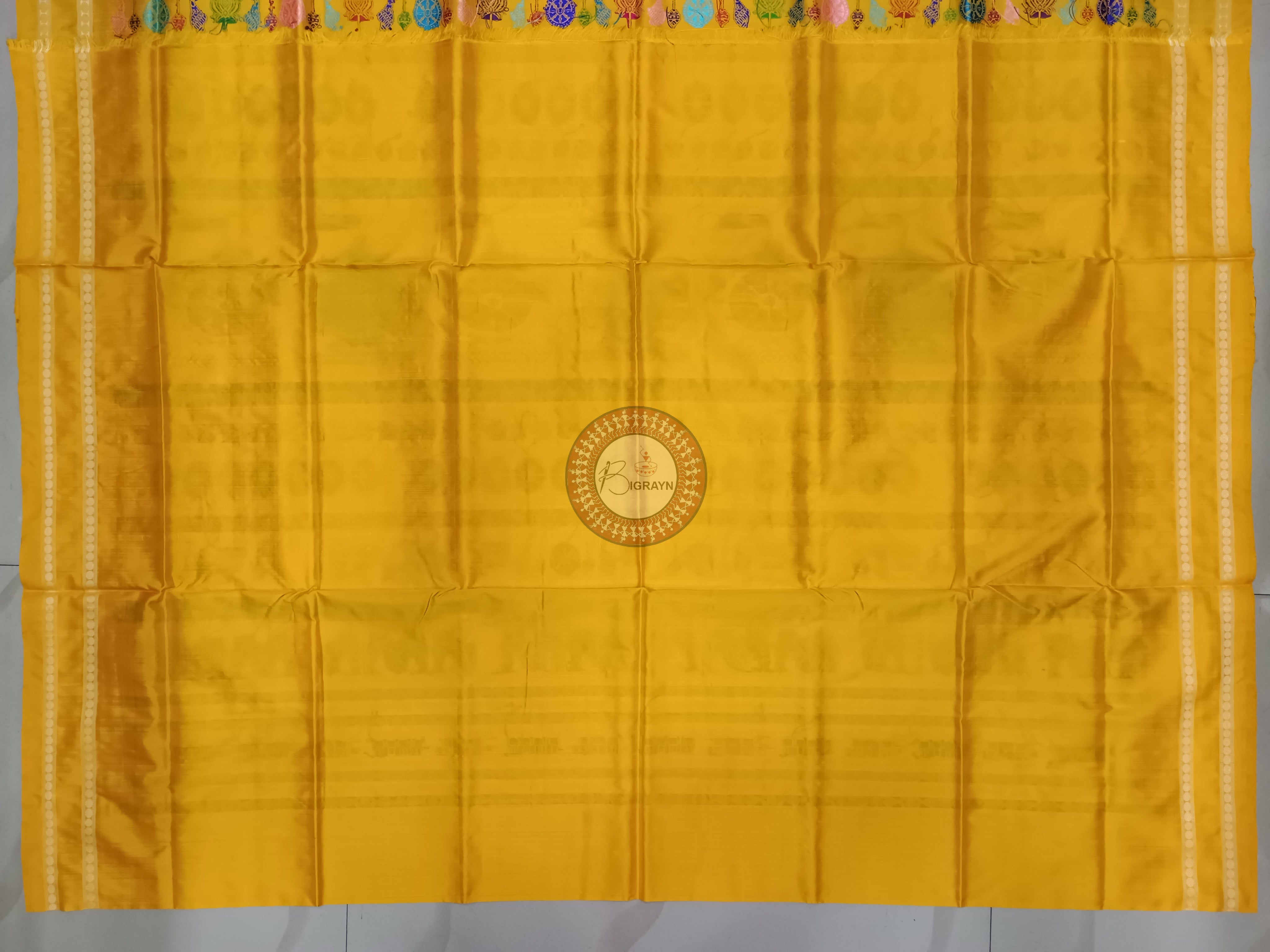 Black Yellow Neela Chakra Sambalpuri Silk Saree