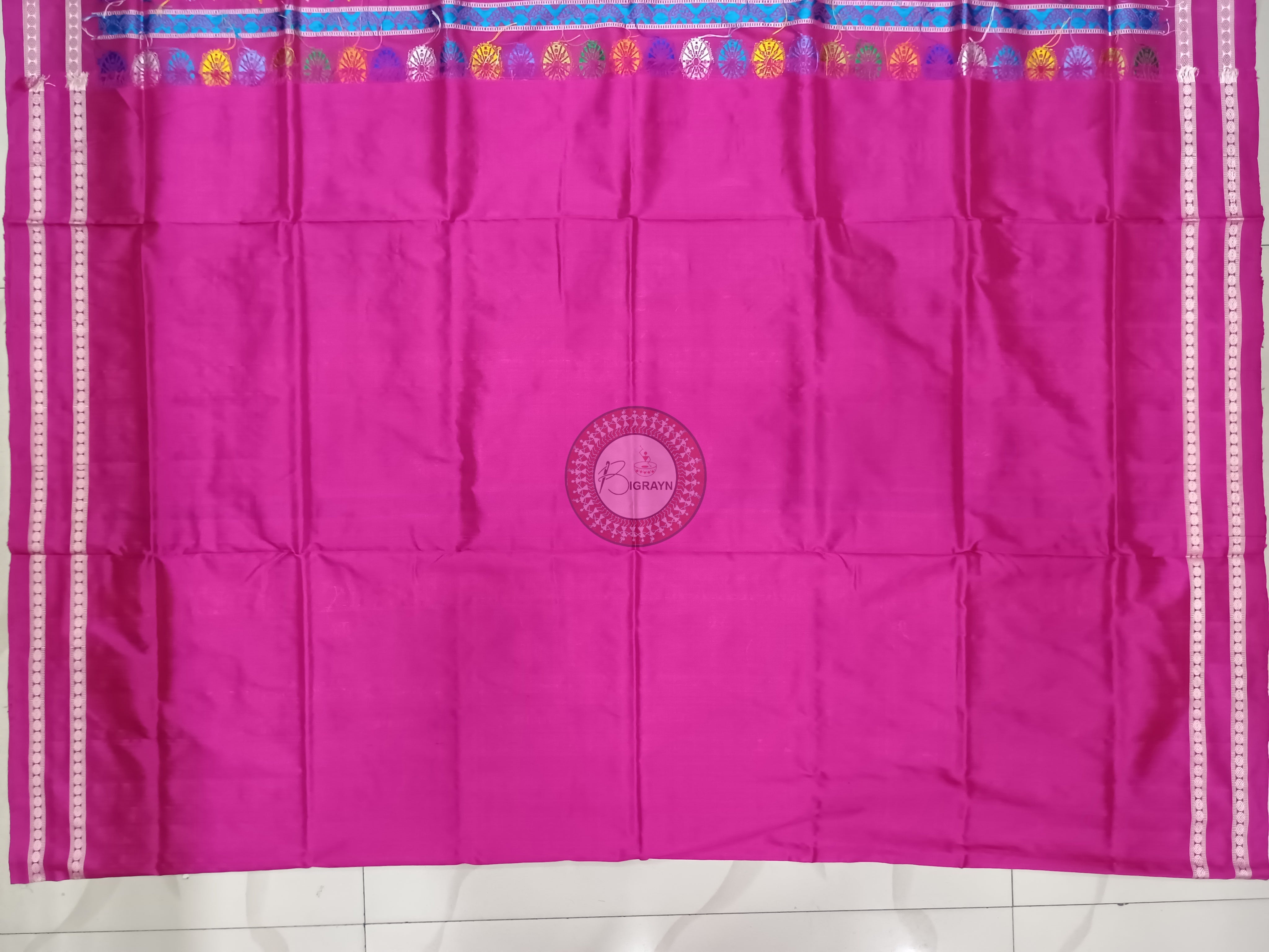 Grey Magenta Neela Chakra Sambalpuri Silk Saree