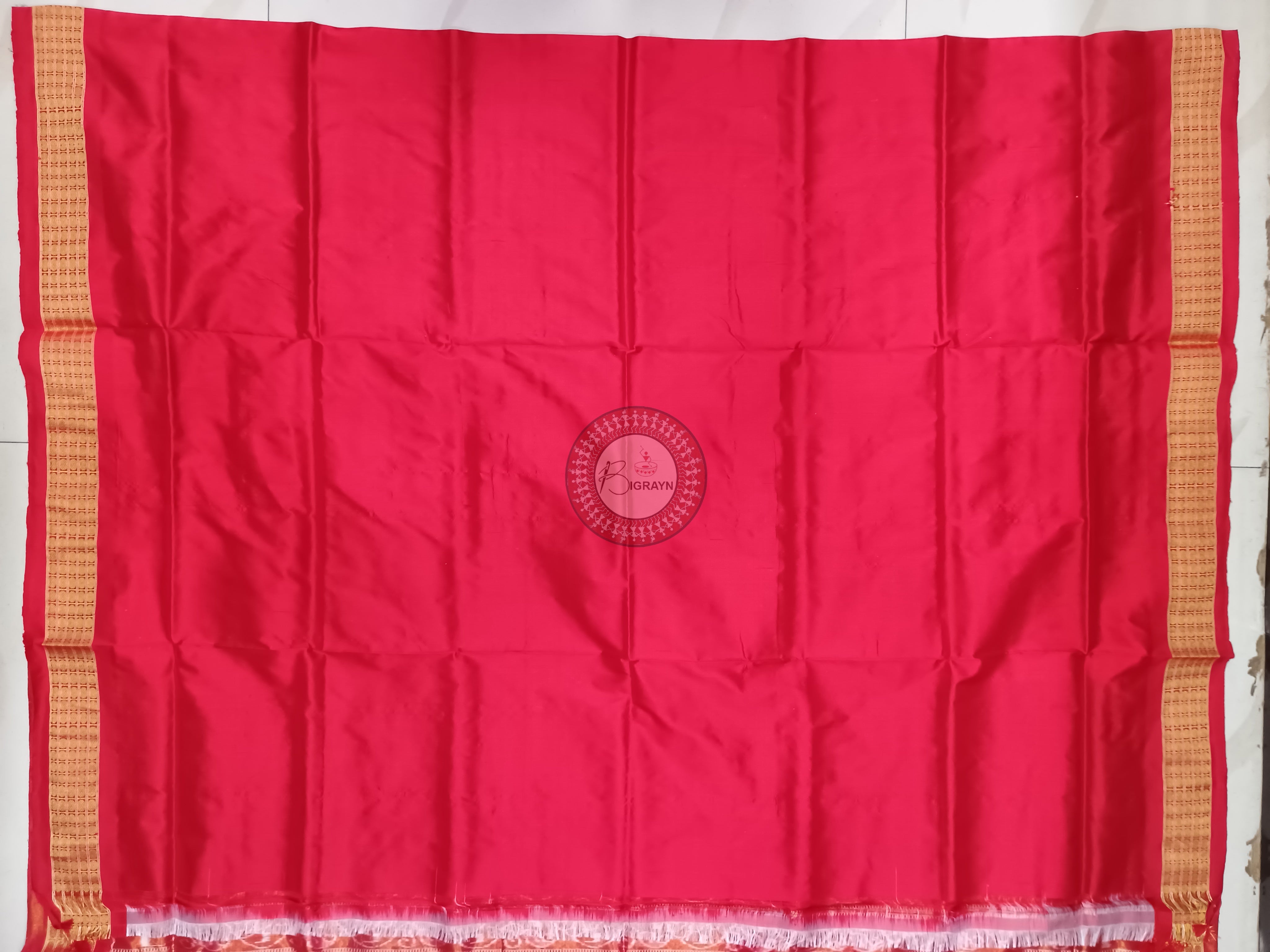 "Odisha Handloom Tissue Silk Saree with shimmering texture, elegant zari border, and lightweight drape, handcrafted by artisans"
