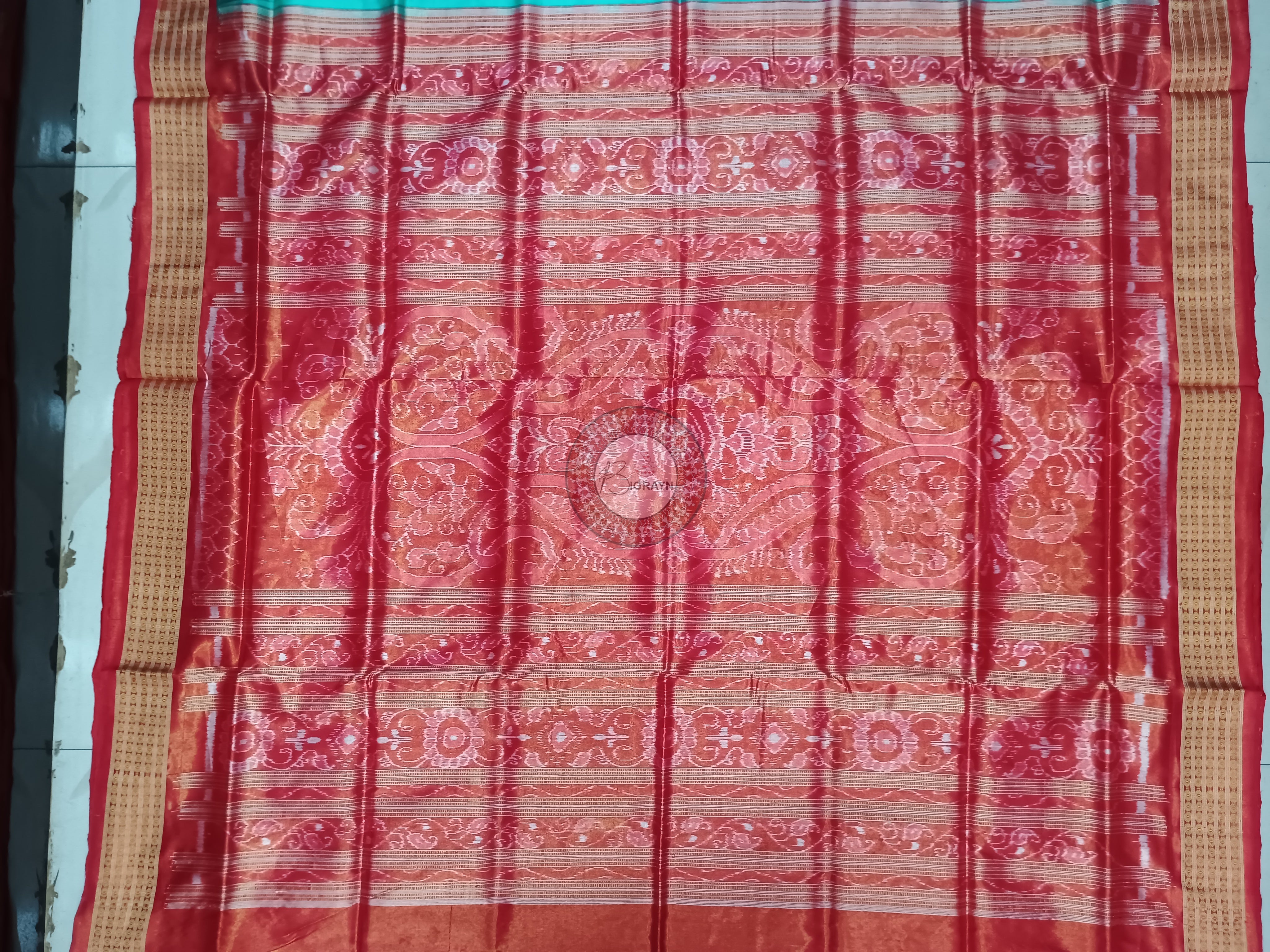 "Odisha Handloom Tissue Silk Saree with shimmering texture, elegant zari border, and lightweight drape, handcrafted by artisans"