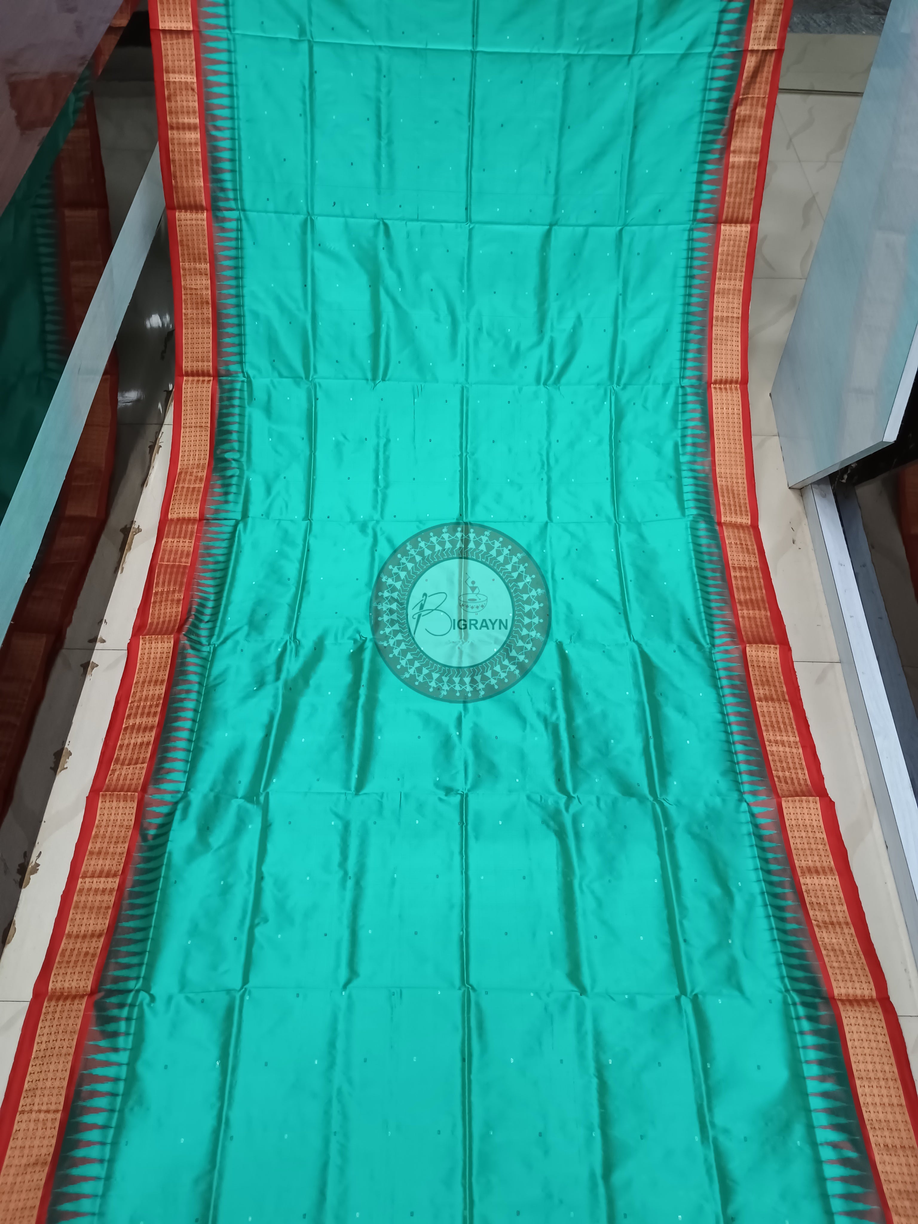 "Odisha Handloom Tissue Silk Saree with shimmering texture, elegant zari border, and lightweight drape, handcrafted by artisans"