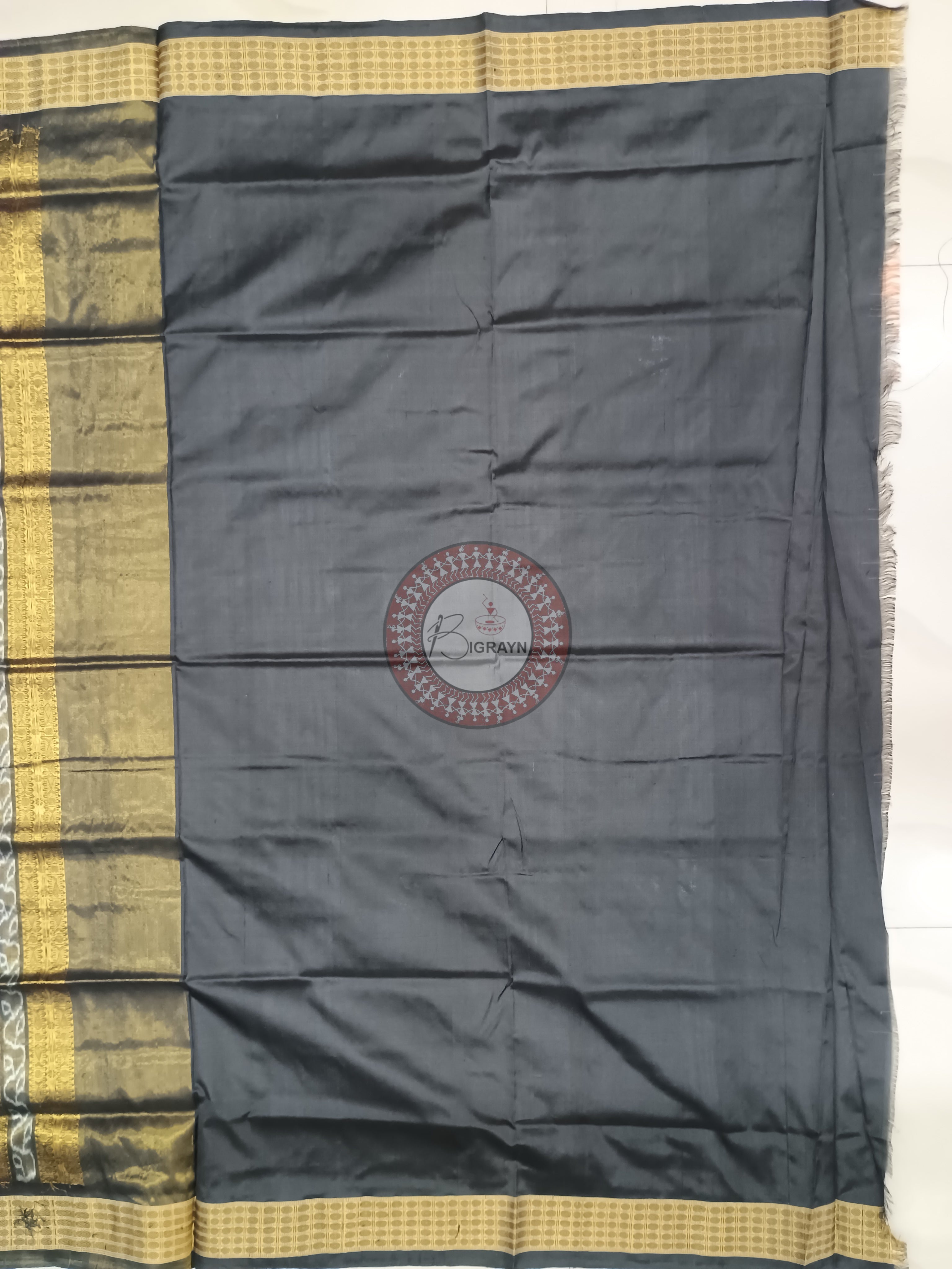 "Odisha Handloom Tissue Silk Saree with shimmering texture, elegant zari border, and lightweight drape, handcrafted by artisans"