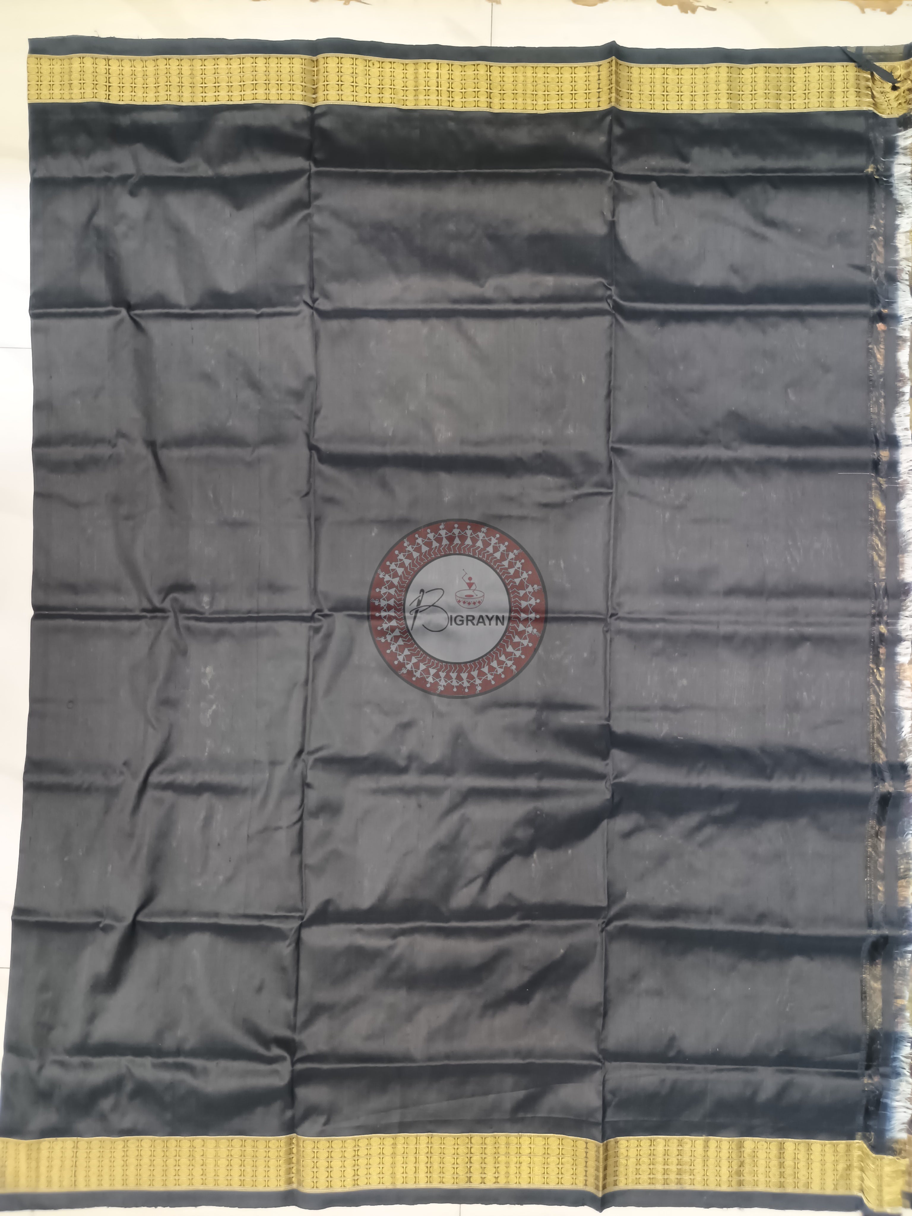 "Odisha Handloom Tissue Silk Saree with shimmering texture, elegant zari border, and lightweight drape, handcrafted by artisans"