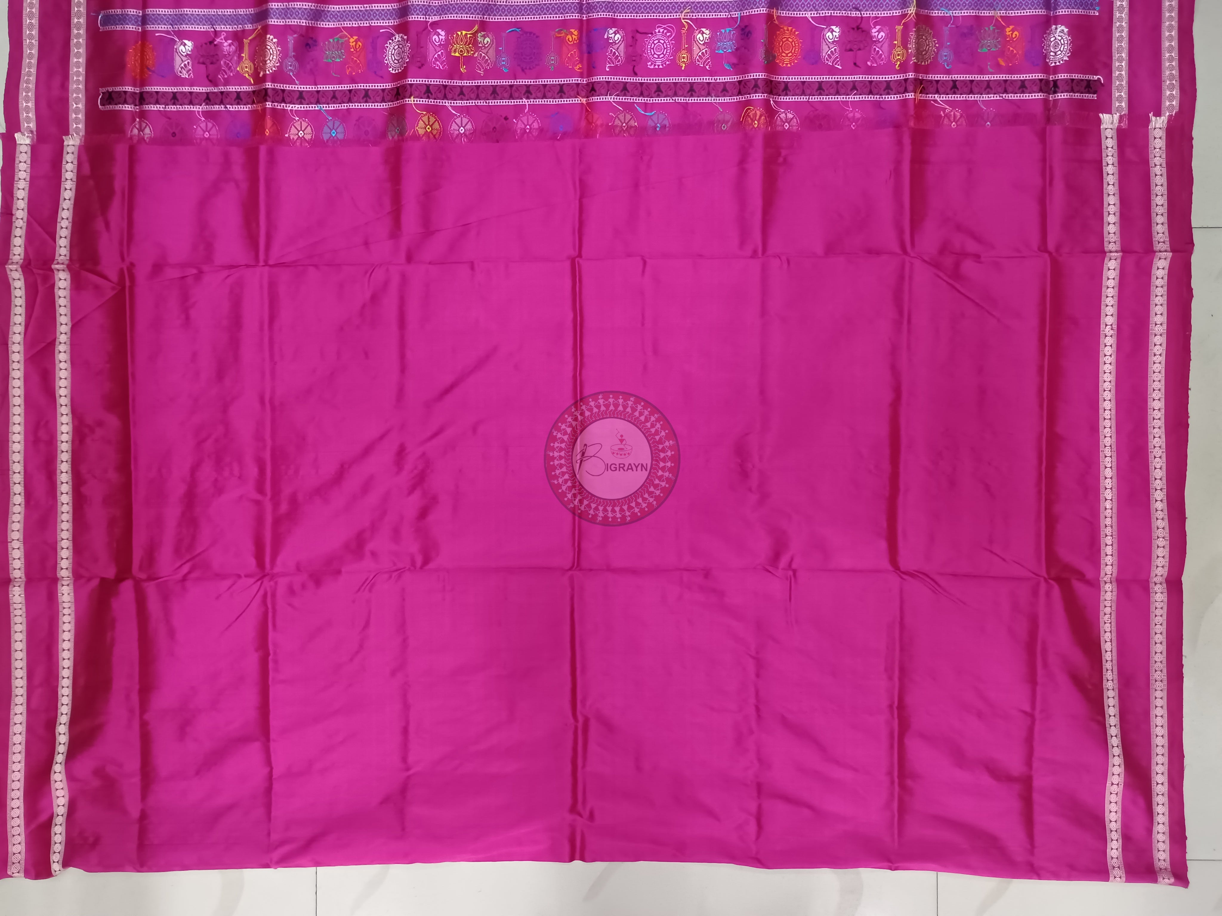Black Magenta Neela Chakra Sambalpuri Silk Saree
