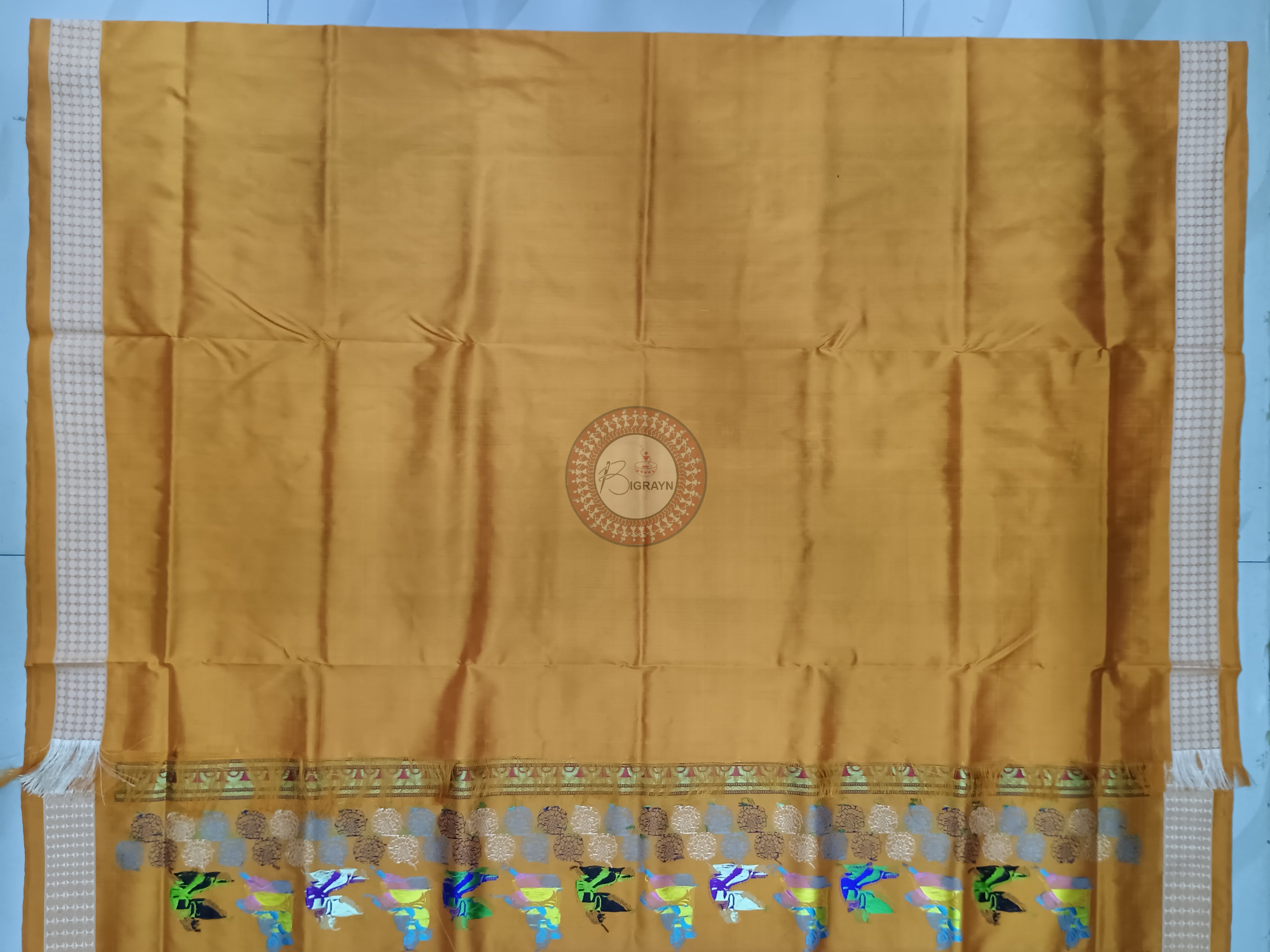 Black Orange Sri Ram Exclusive Sambalpuri Silk Saree
