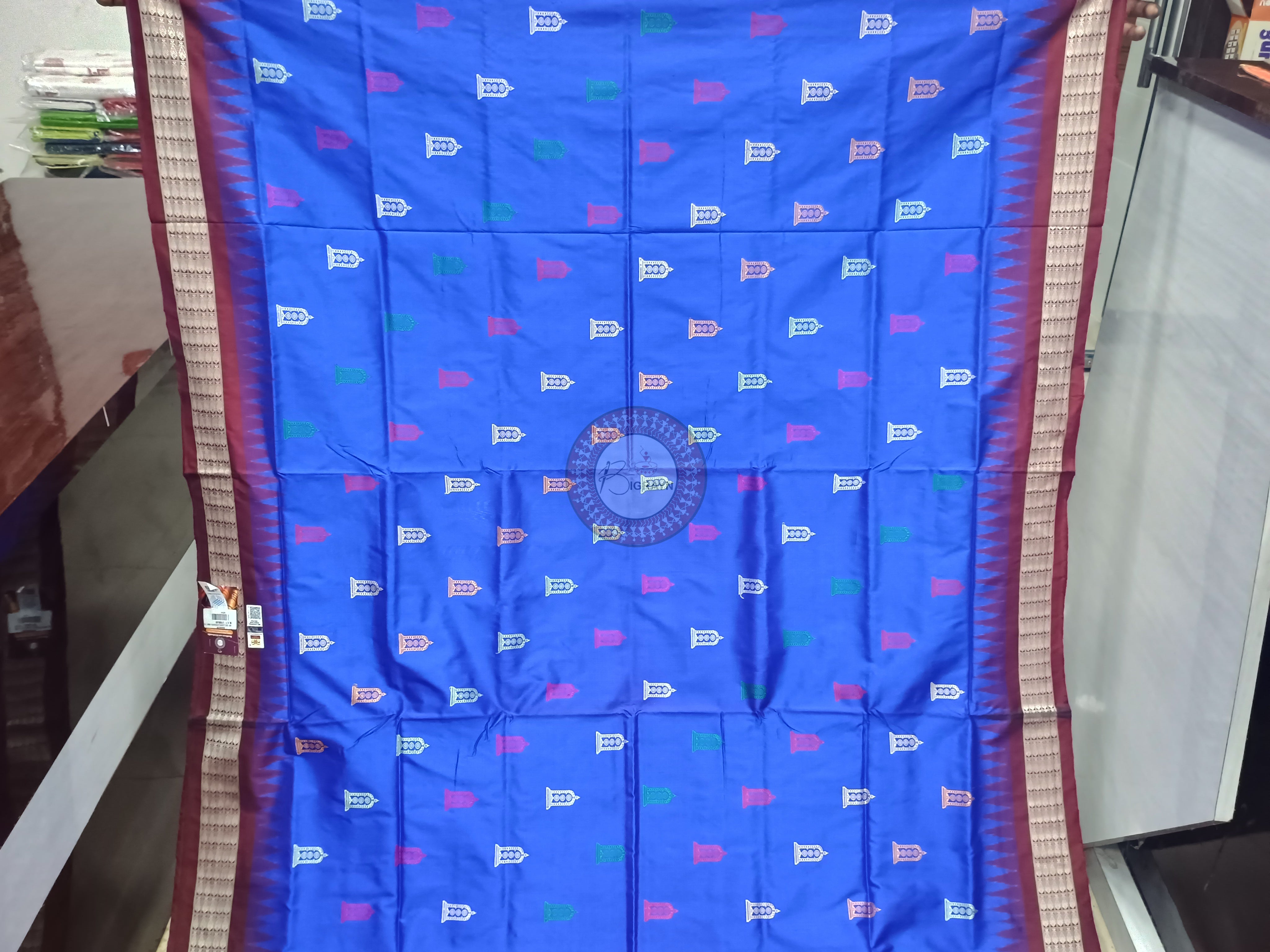Blue Maroon Sri Ram Exclusive Sambalpuri Silk Saree