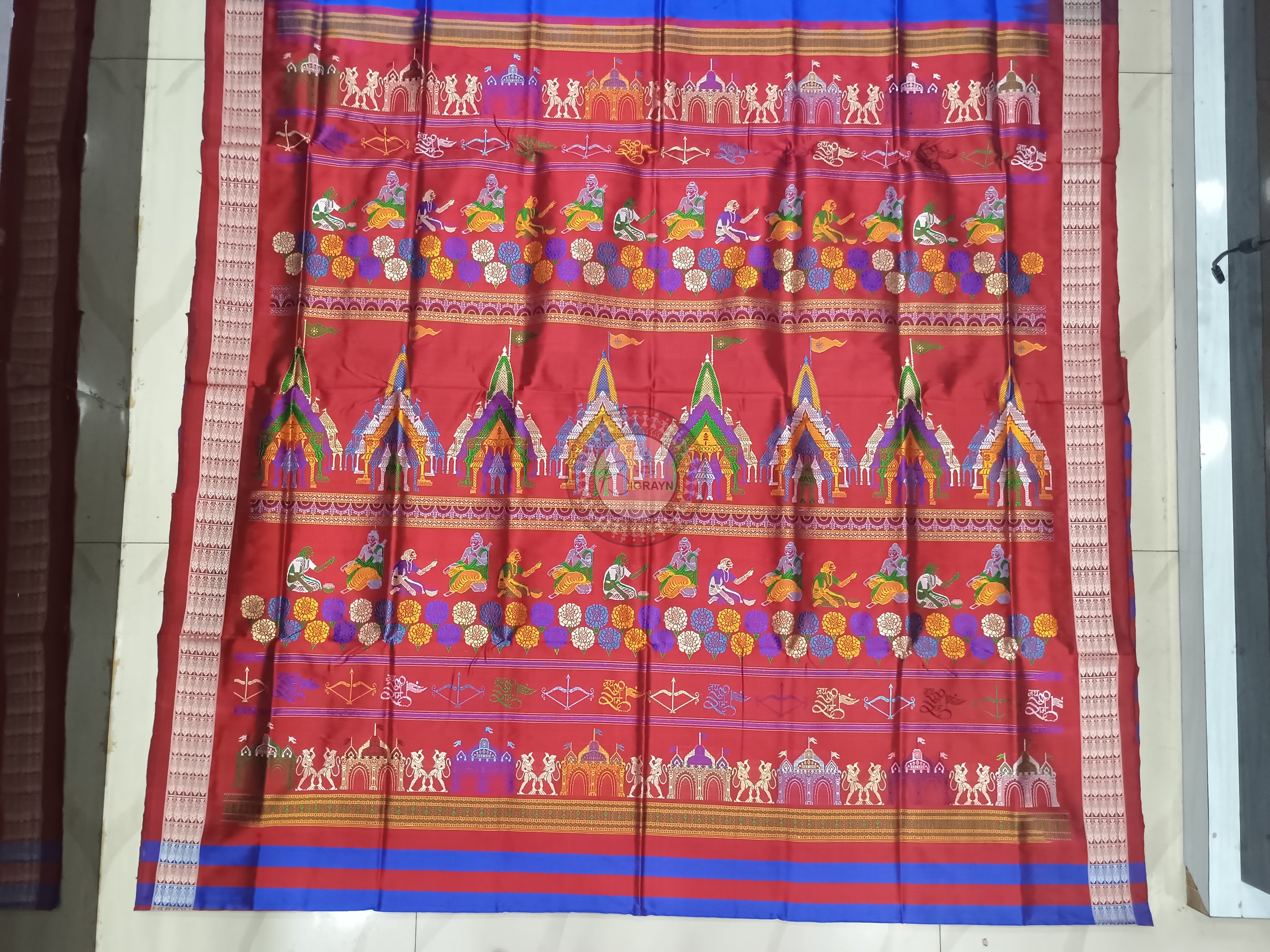 Blue Maroon Sri Ram Exclusive Sambalpuri Silk Saree