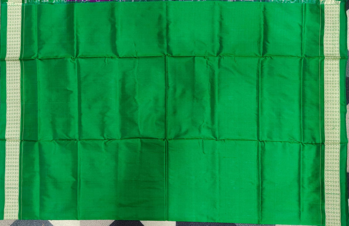 Purple Green Tribal & Tree Design Sambalpuri Silk Saree
