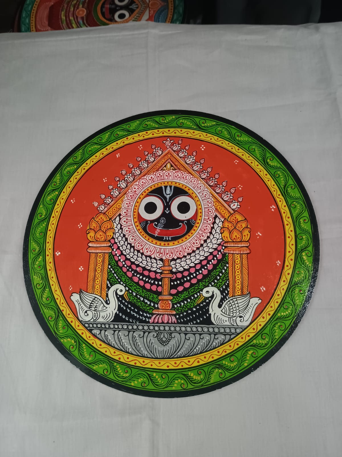 Hand-Painted Lord Jagannath Padma Besha Pattachitra Wooden Wall Plate | Odisha Traditional Art