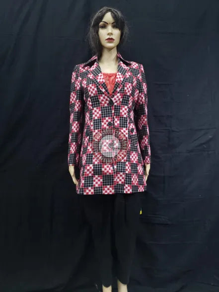 Black Checks Red Pasapali Women’s Blazer
