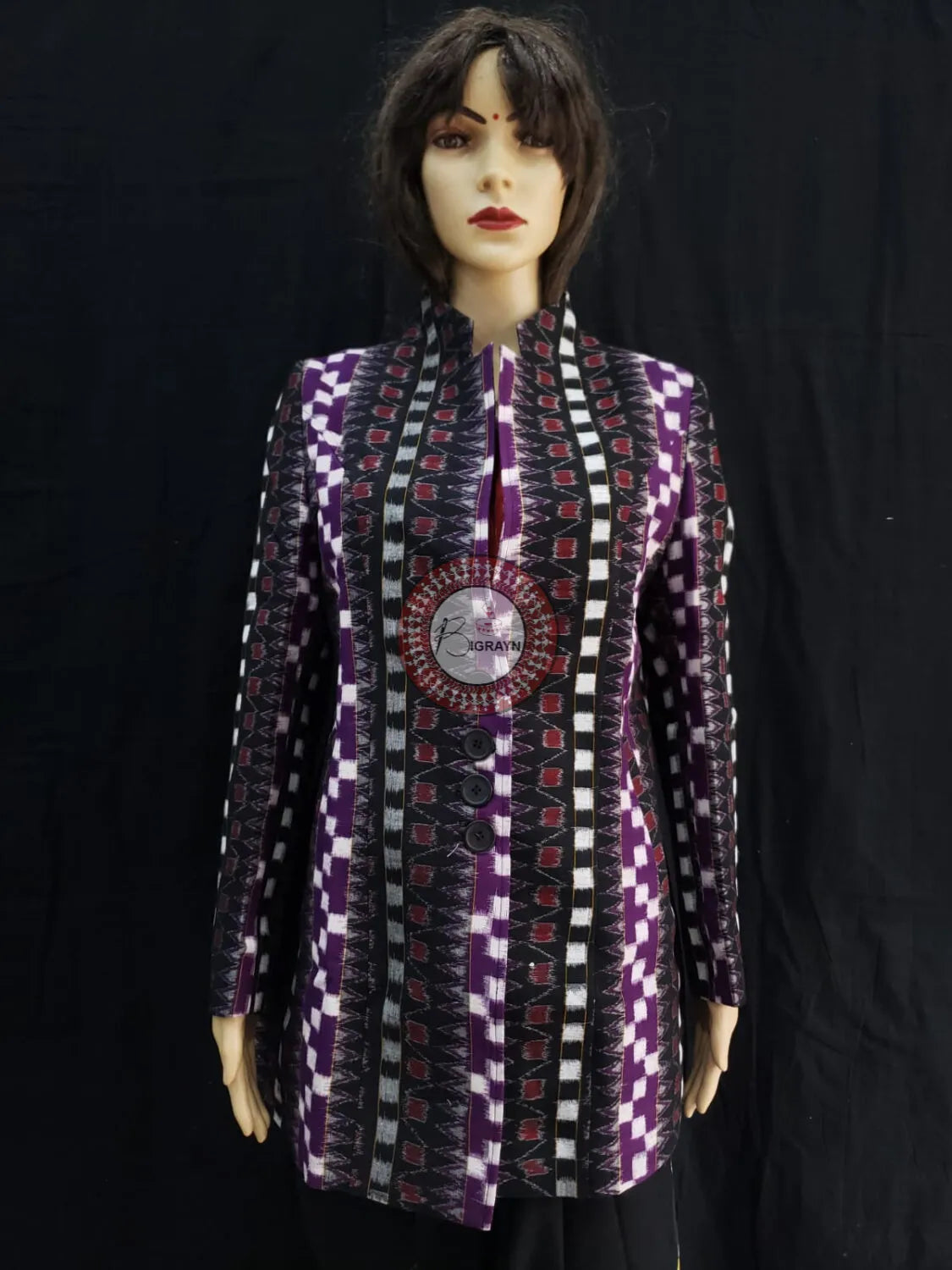 Purple Black Pasapali Bandha Women’s Blazer