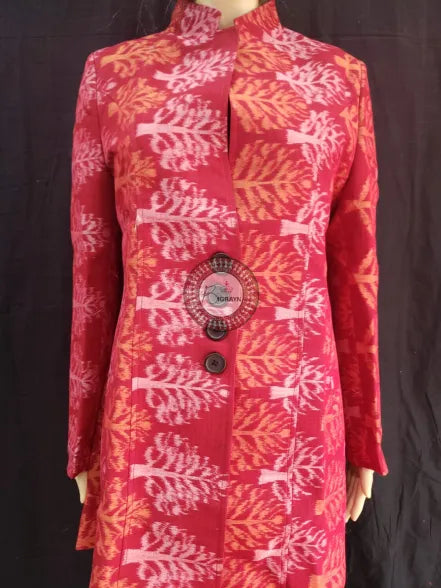 Red Trees Sambalpuri Bandha Women’s Blazer