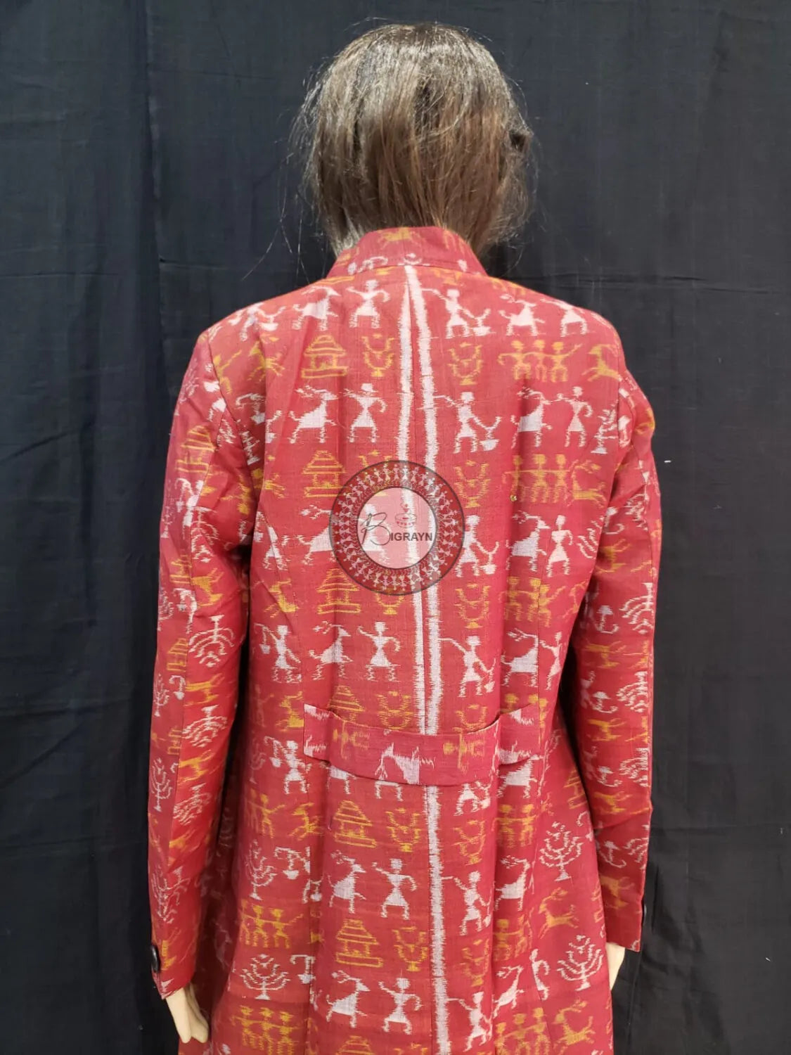 Maroon Tribal Family Bandha Women’s Blazer