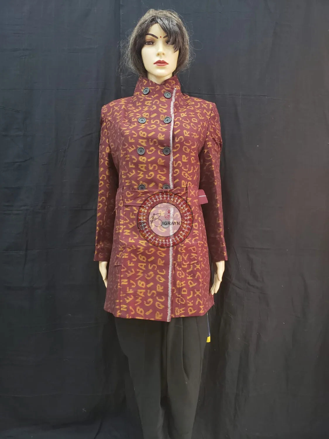 Maroon English Alphabet Women’s Blazer