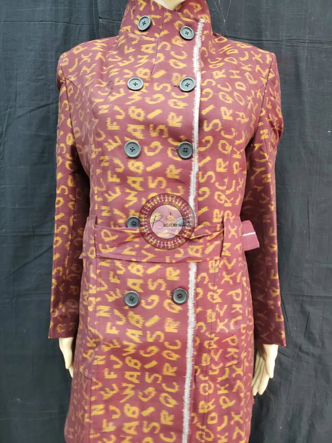 Maroon English Alphabet Women’s Blazer