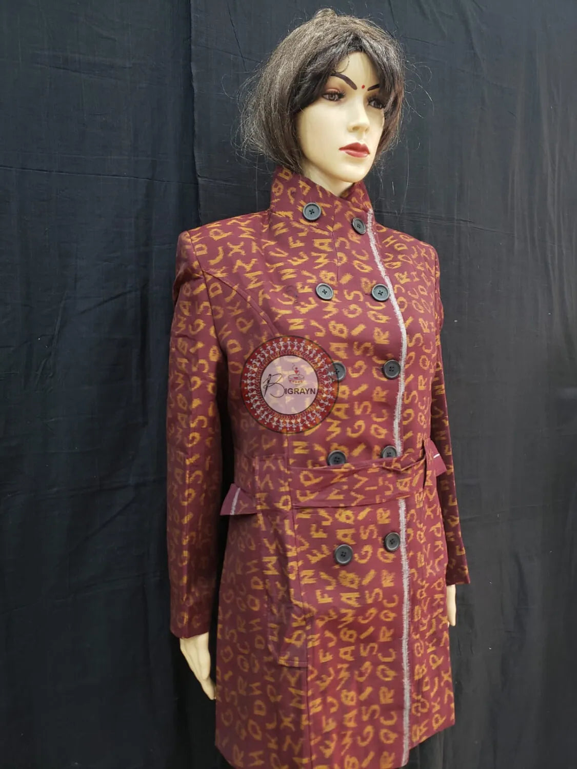 Maroon English Alphabet Women’s Blazer