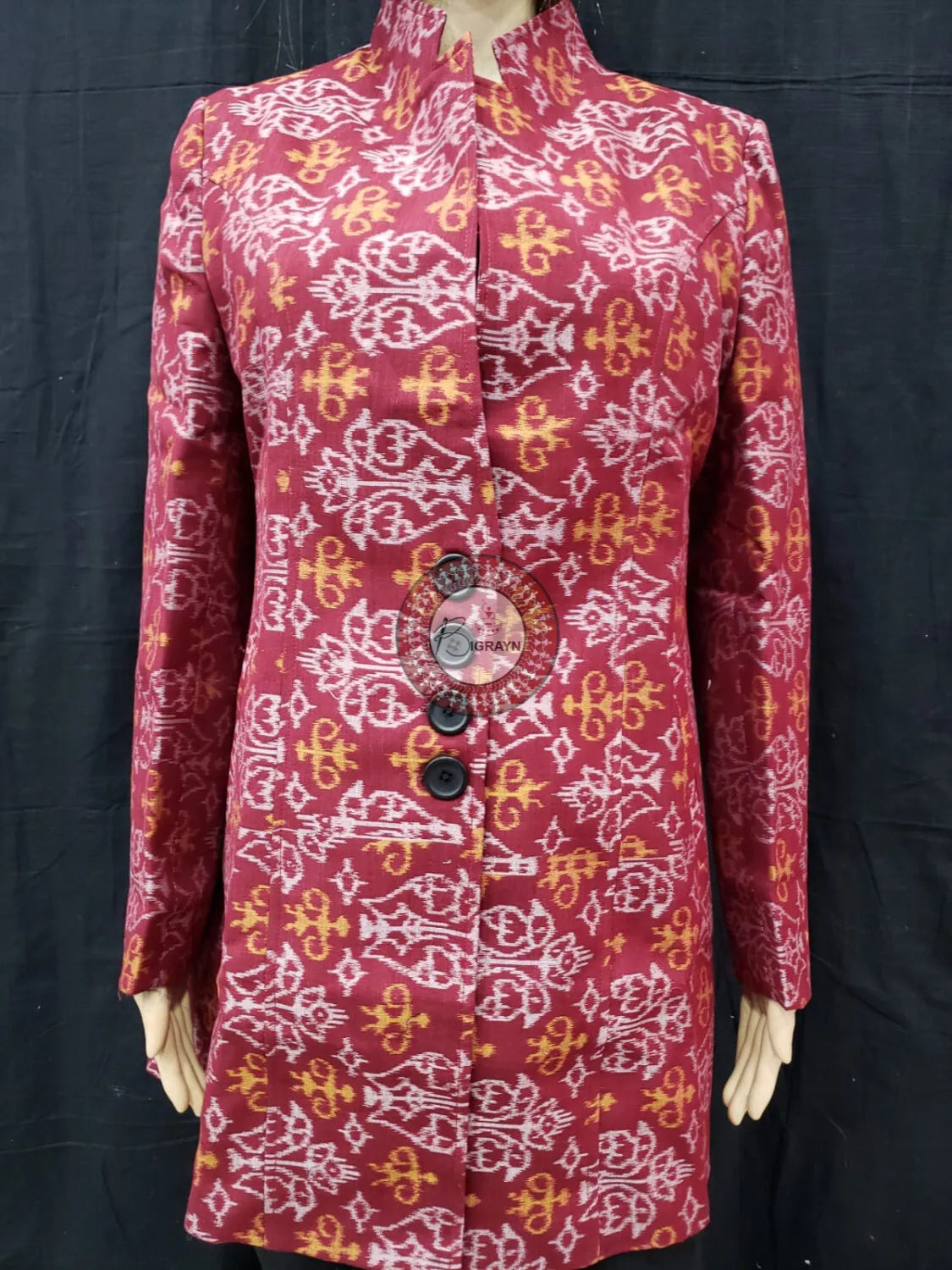 Maroon Tribal Dual Birds Women’s Blazer